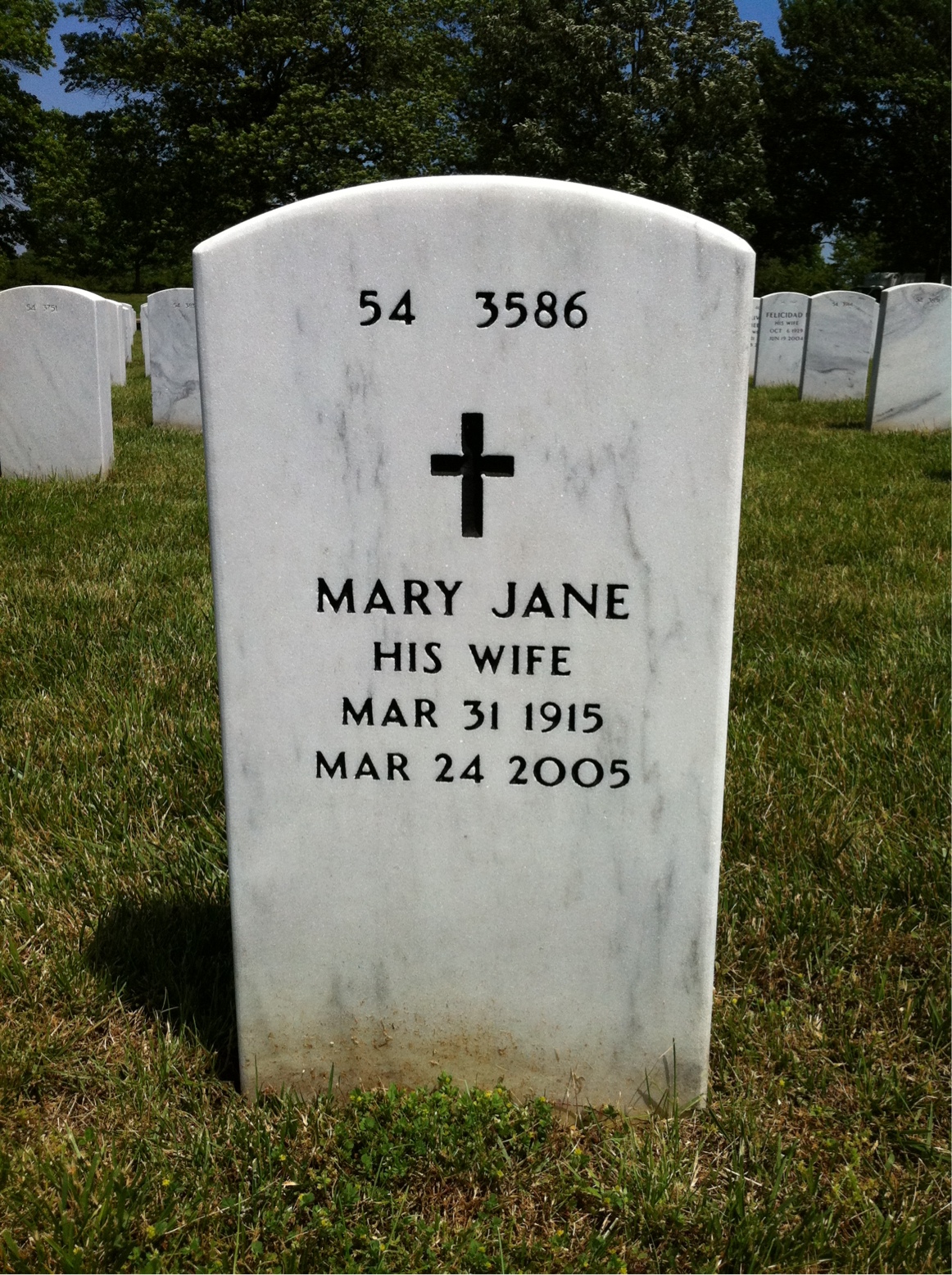 Back of headstone — Franklin Macnaughton