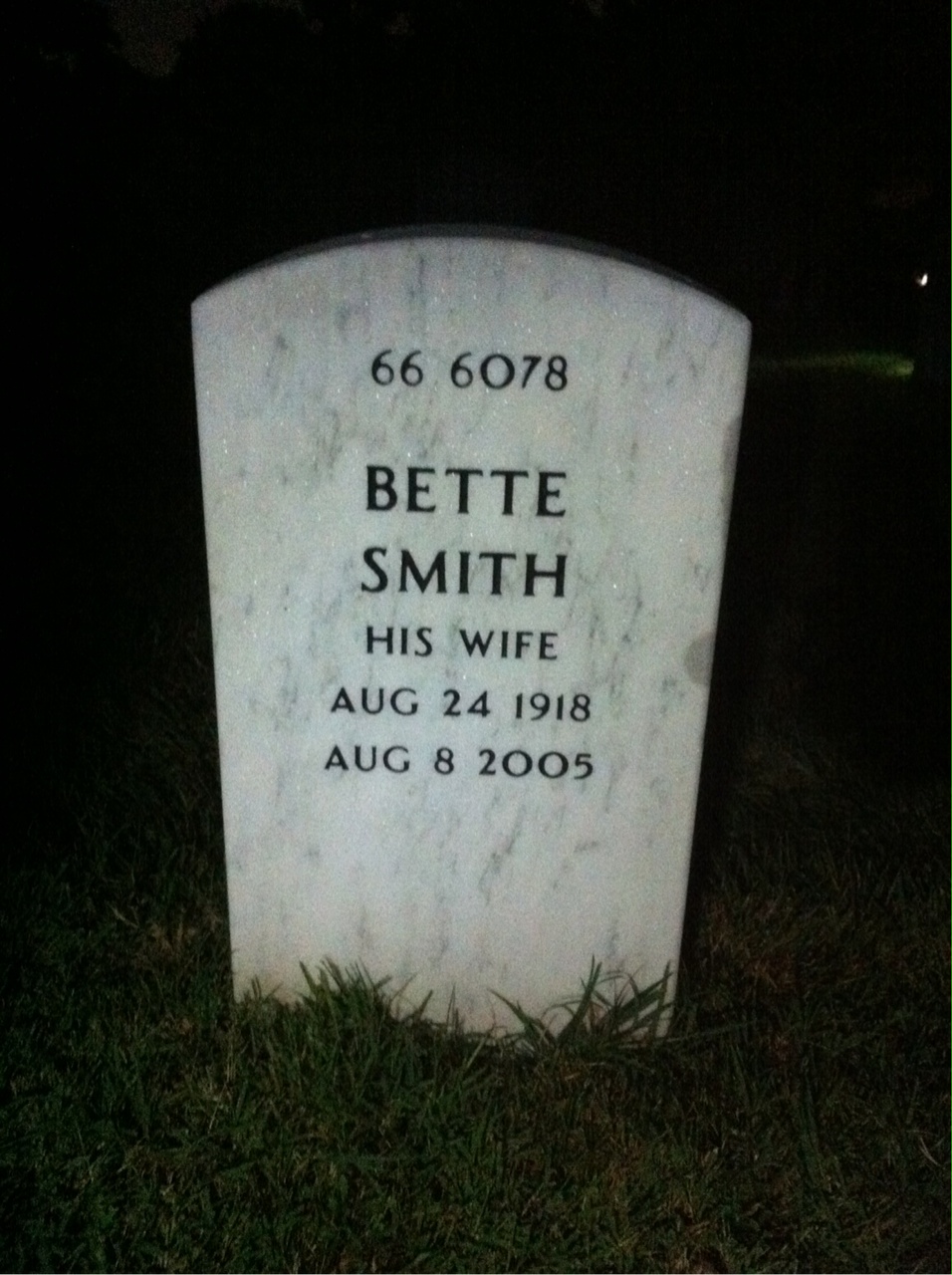 Back of headstone — Kenneth Houston