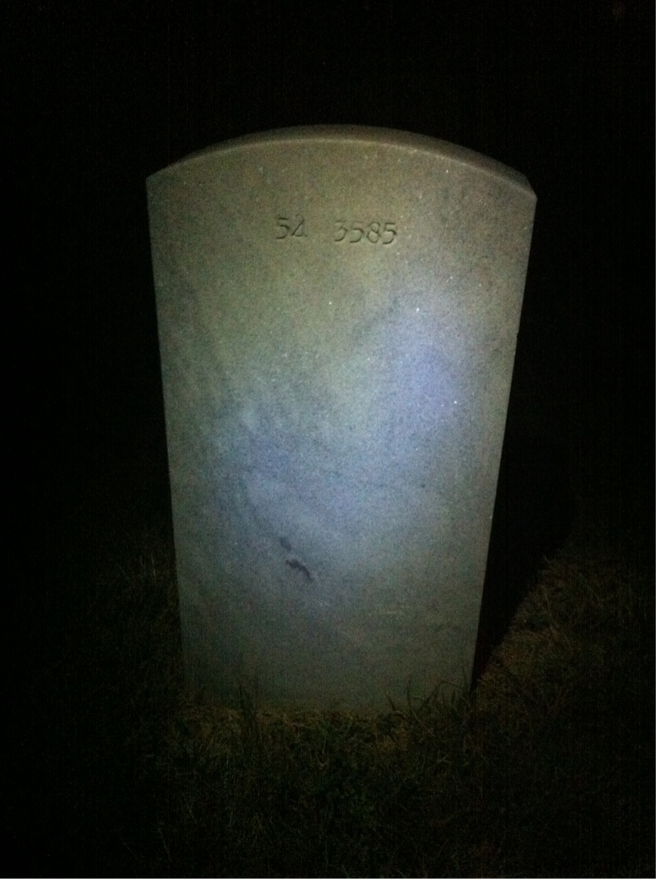 Back of headstone — Howard Melvin