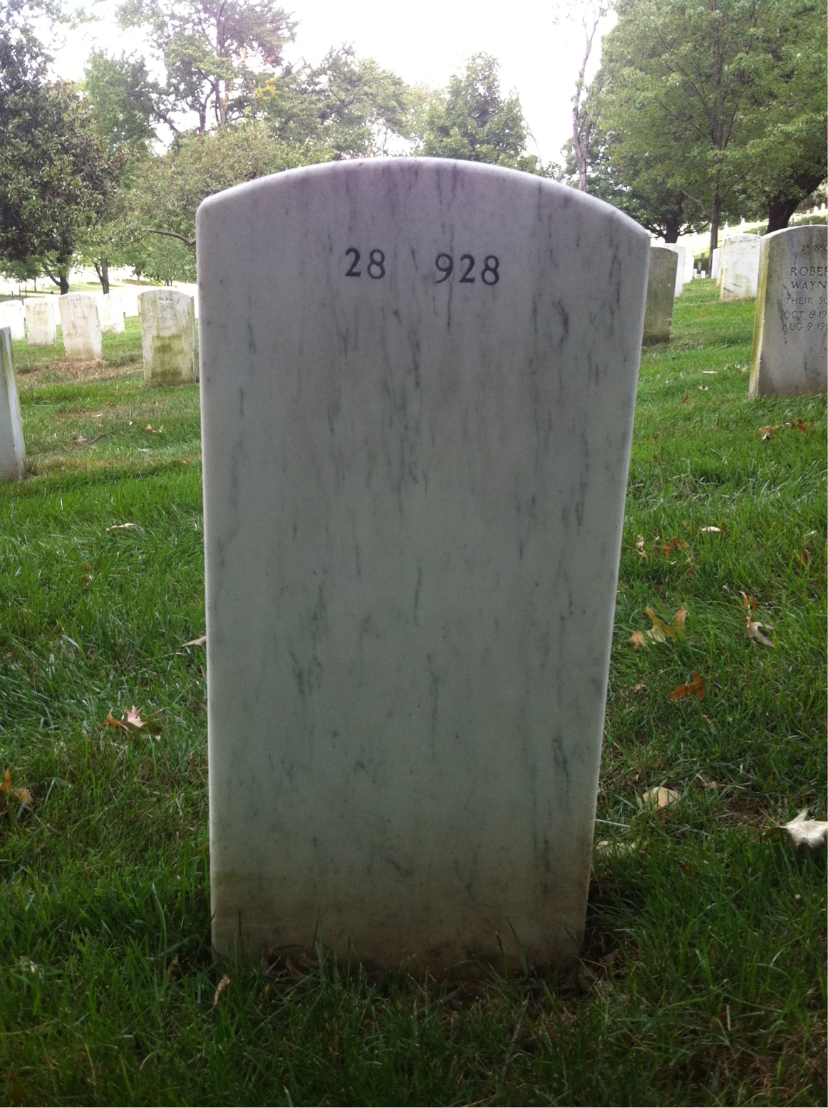 Back of headstone — Robert Viverette