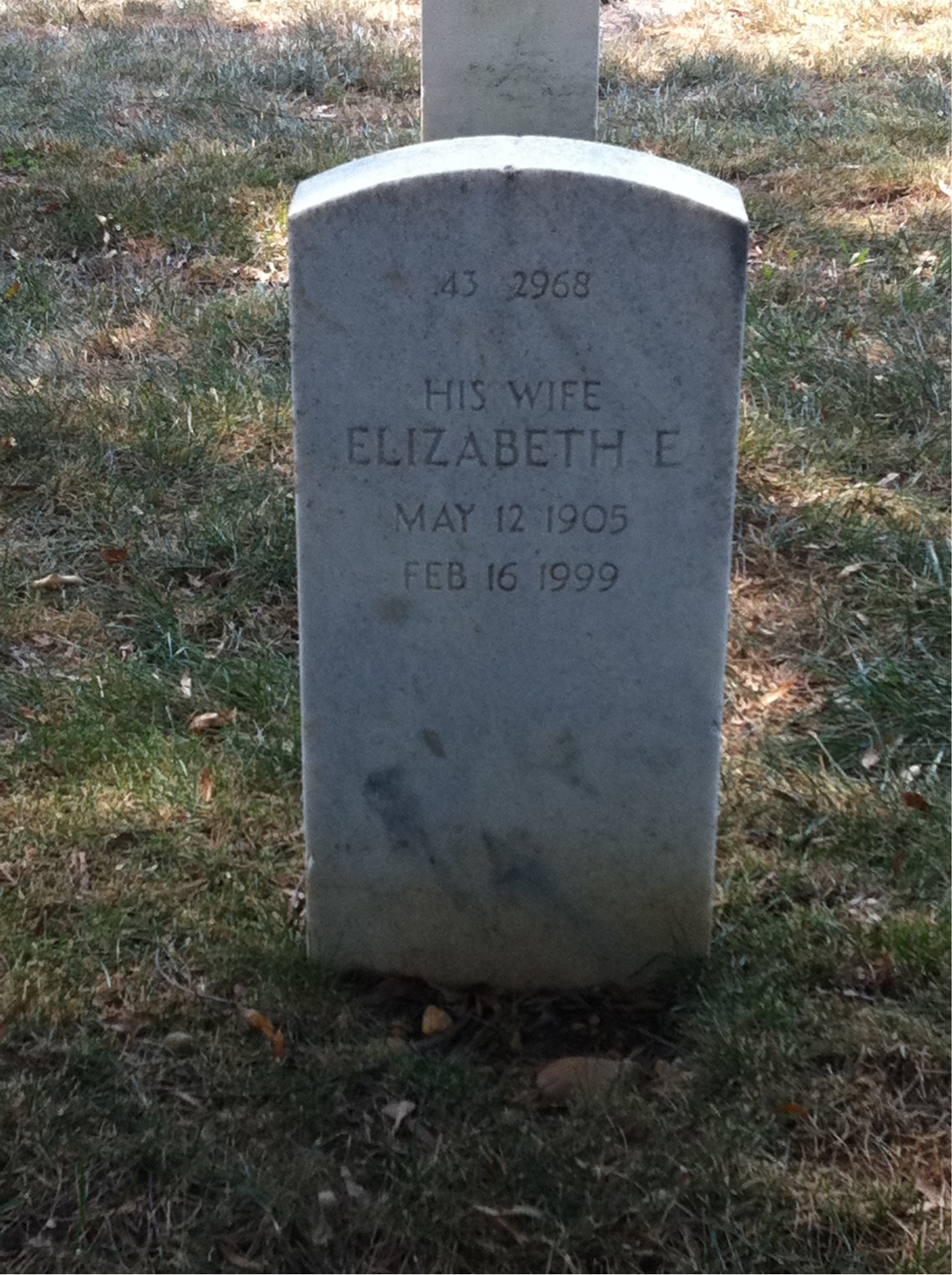 Back of headstone — Wilfred Y Borbon