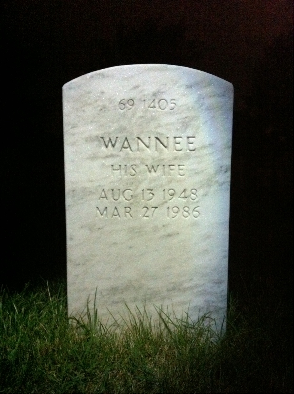 Back of headstone — Vernon Lawrence Martin