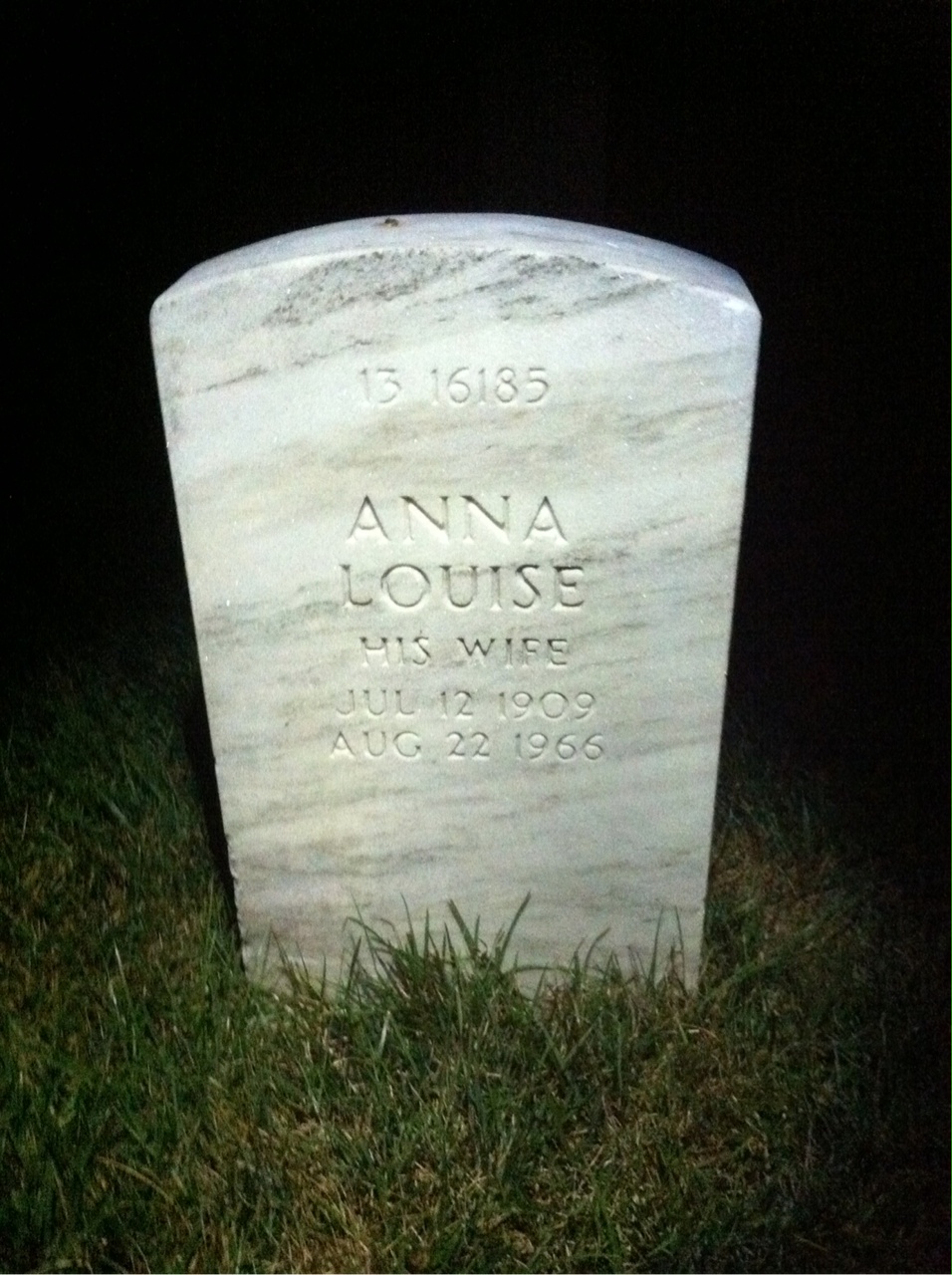 Back of headstone — Wallace Moulton