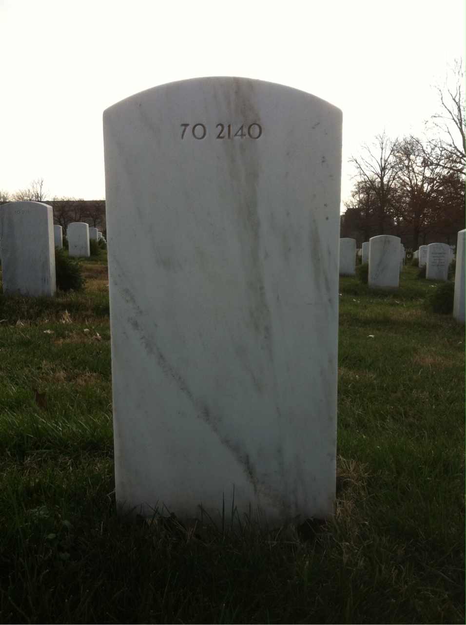 Back of headstone — Wendell A Leyshon