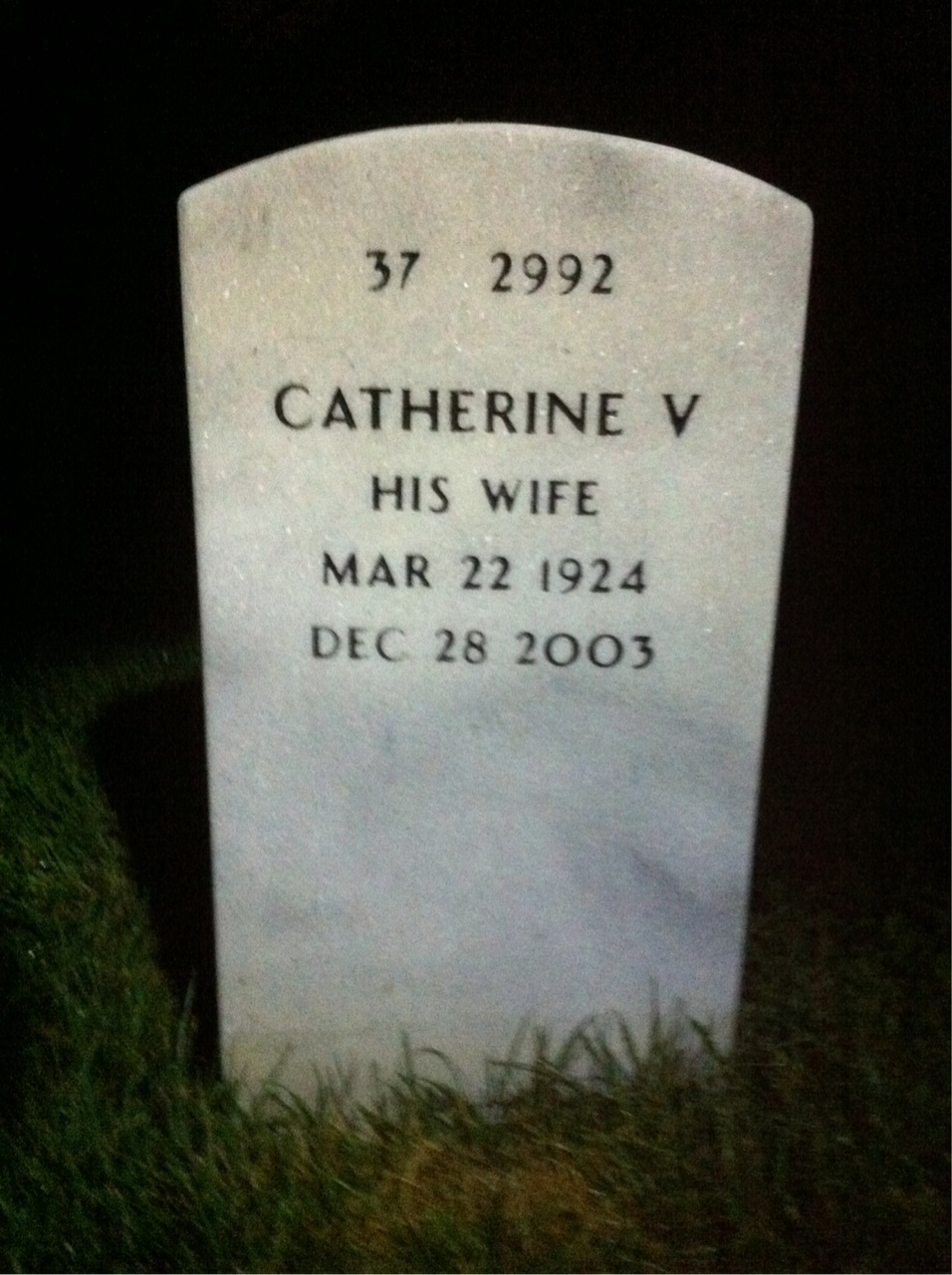 Back of headstone — Ralph Rickenbacher