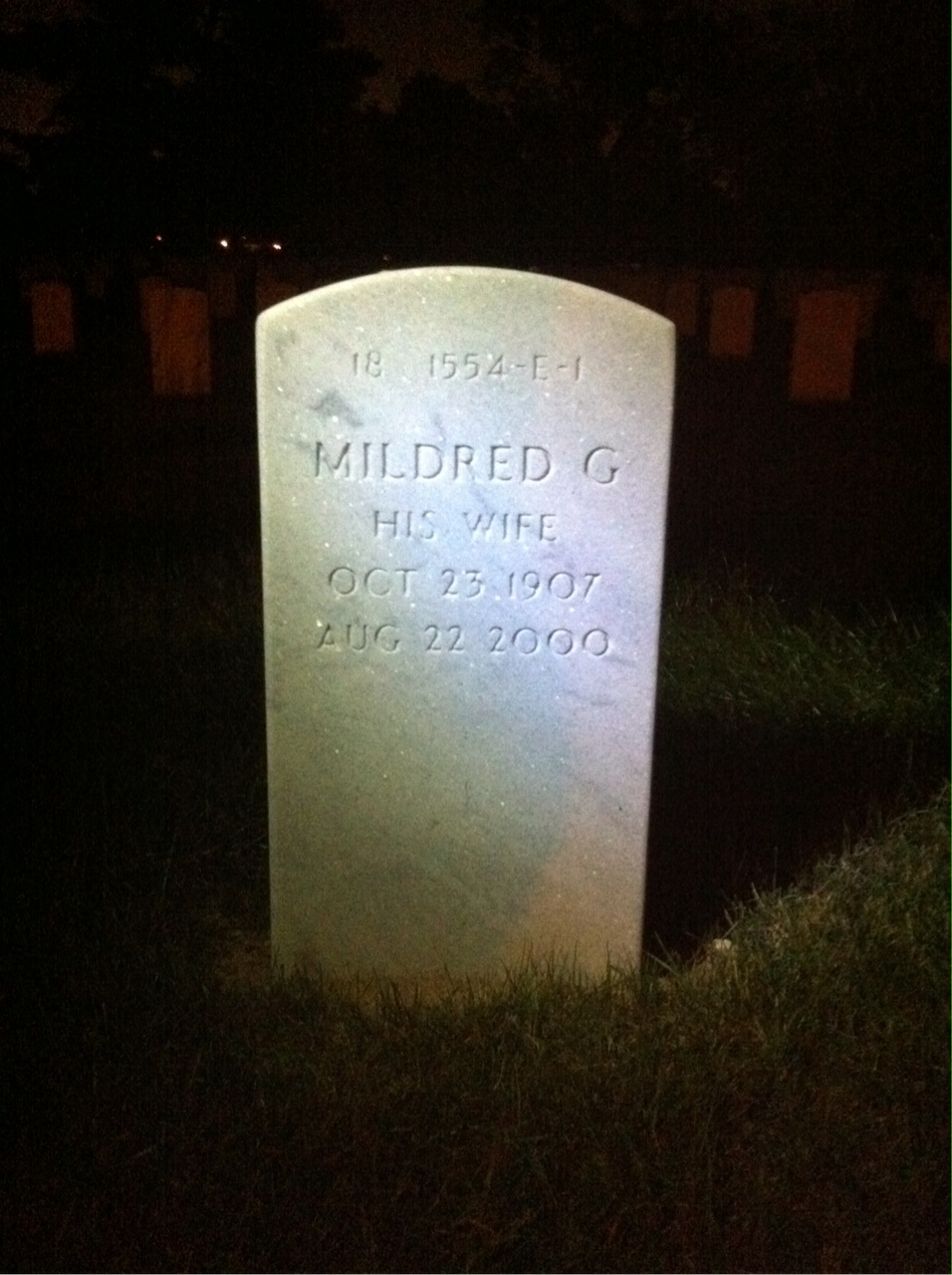 Back of headstone — Walter Griggs