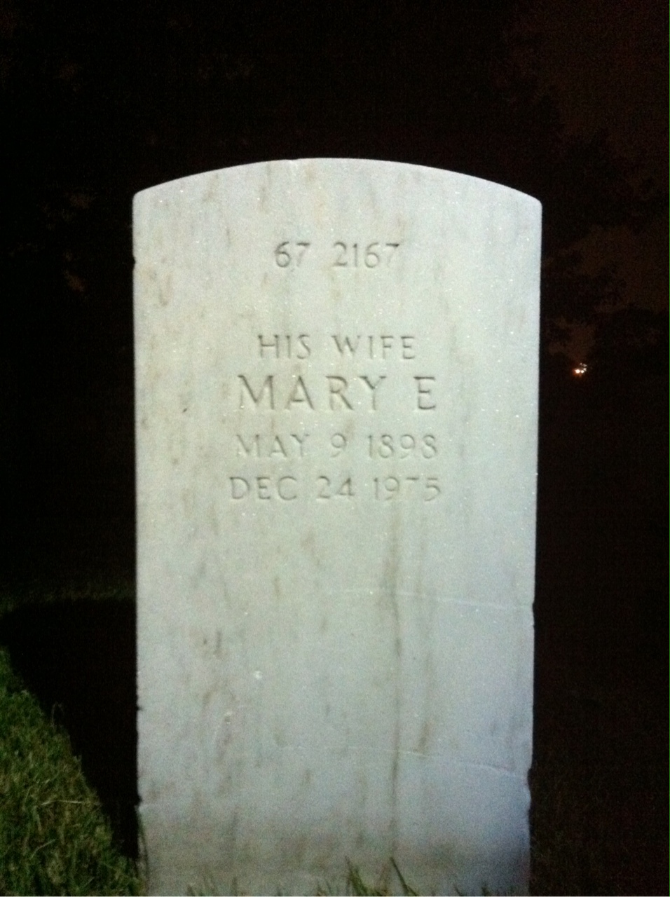 Back of headstone — Harry Mcneill