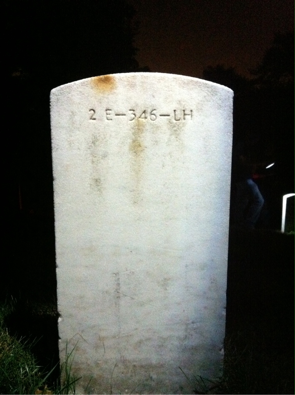 Back of headstone — Mary Collins
