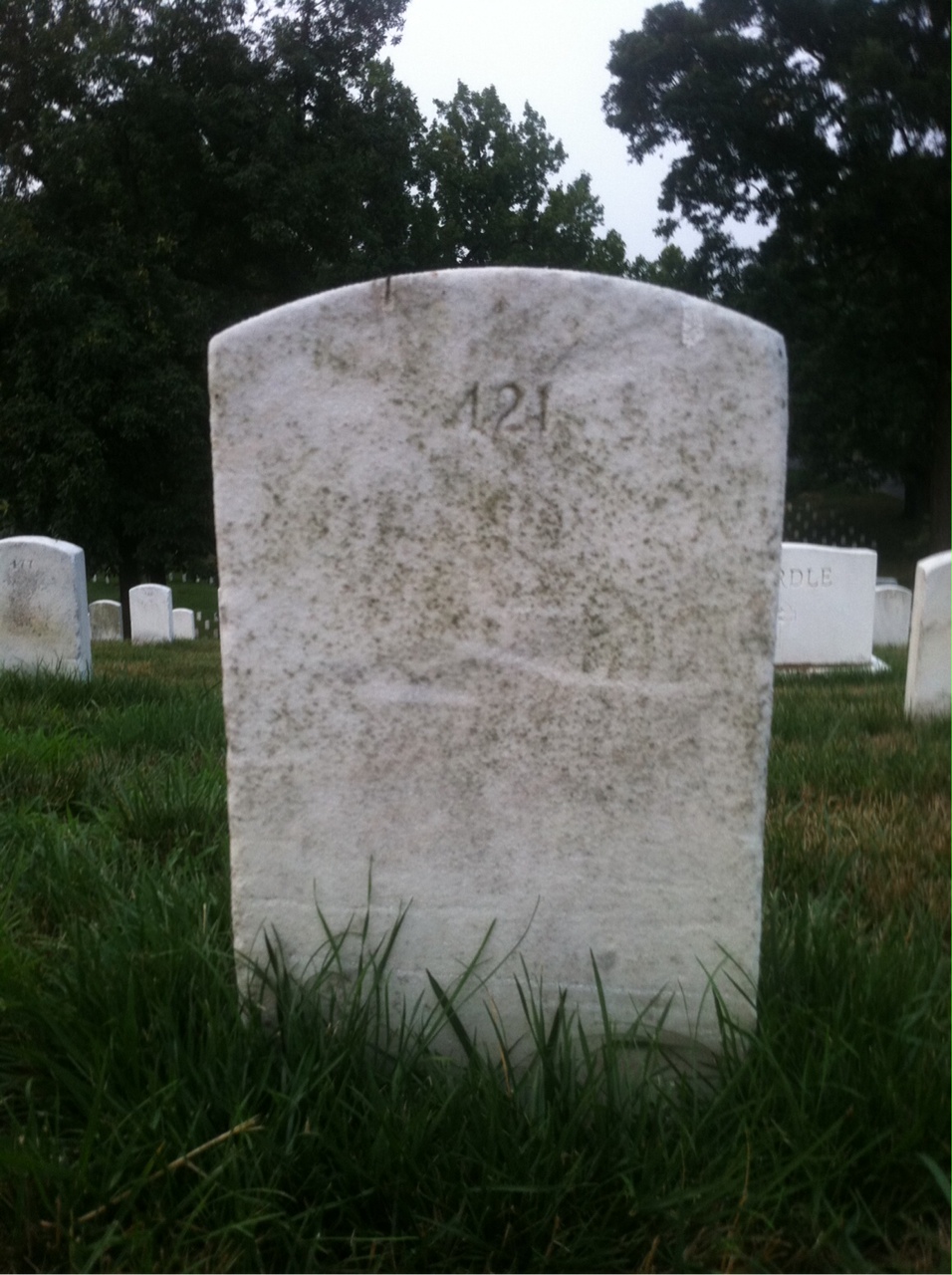 Back of headstone — Oscar Mietzell