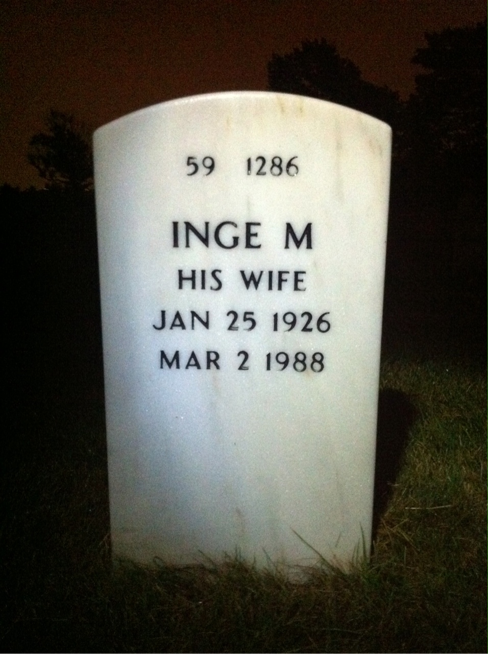 Back of headstone — H Duquette