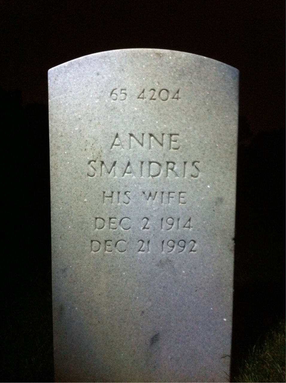 Back of headstone — Stuart Miller