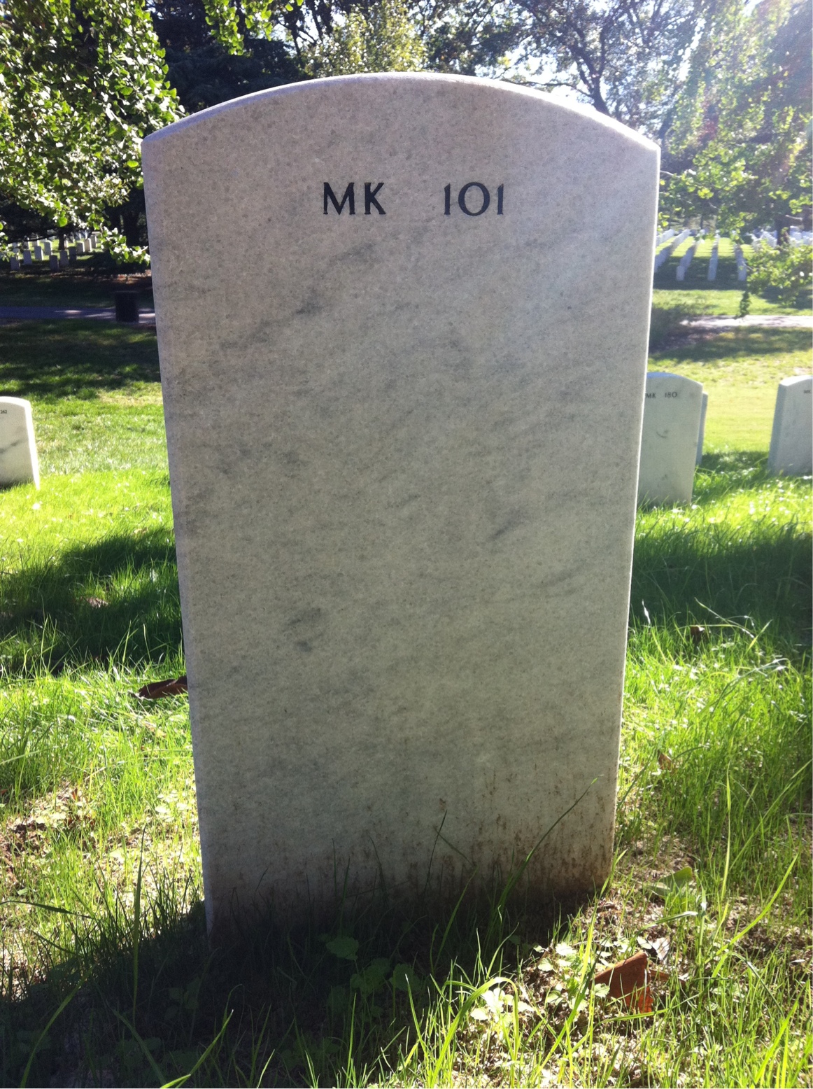 Back of headstone — Leonard Johnson