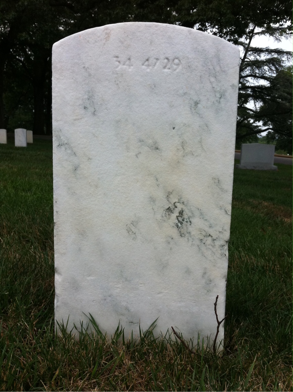 Back of headstone — Samuel A Vaneman