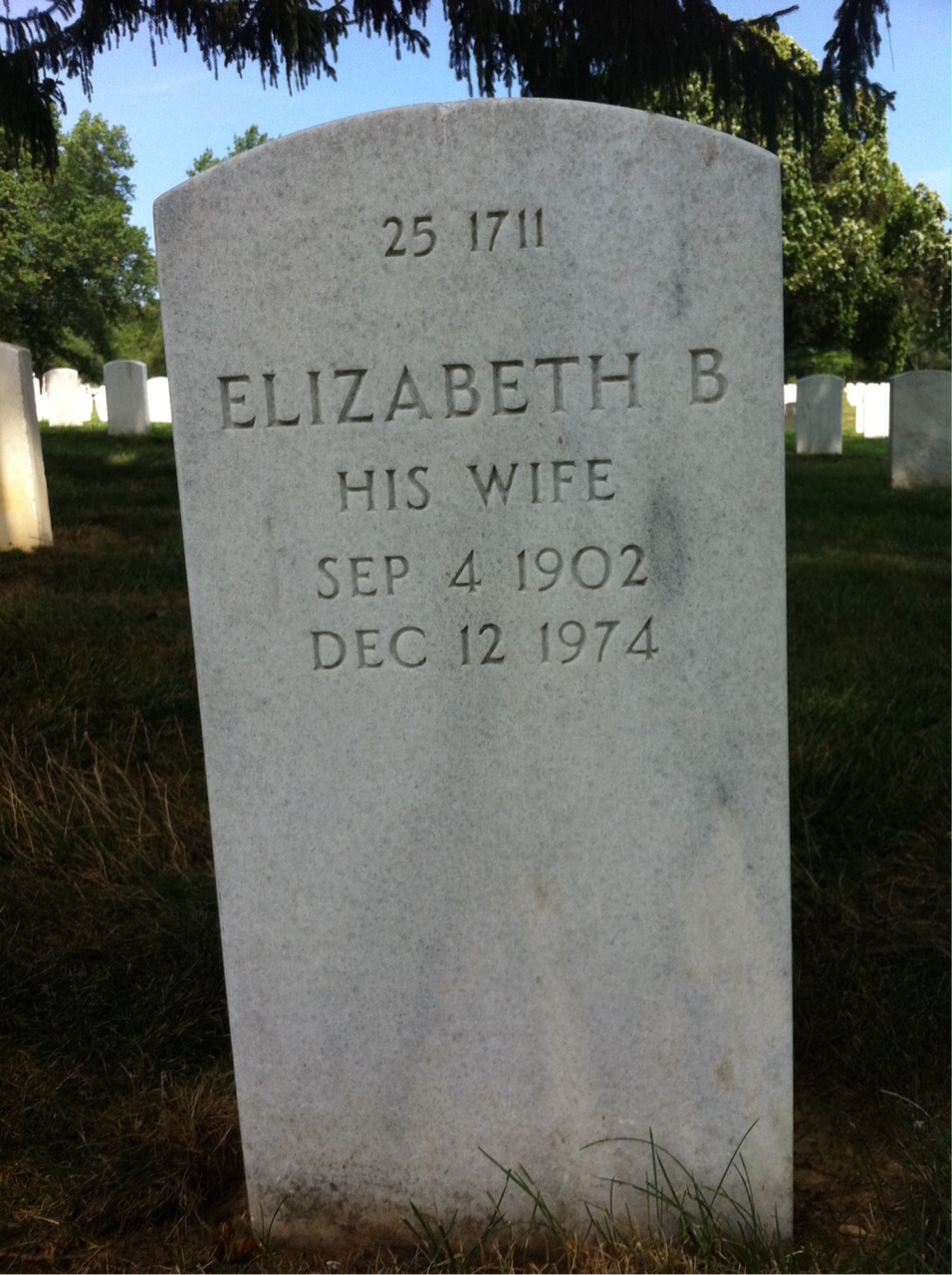Back of headstone — Donald Moore