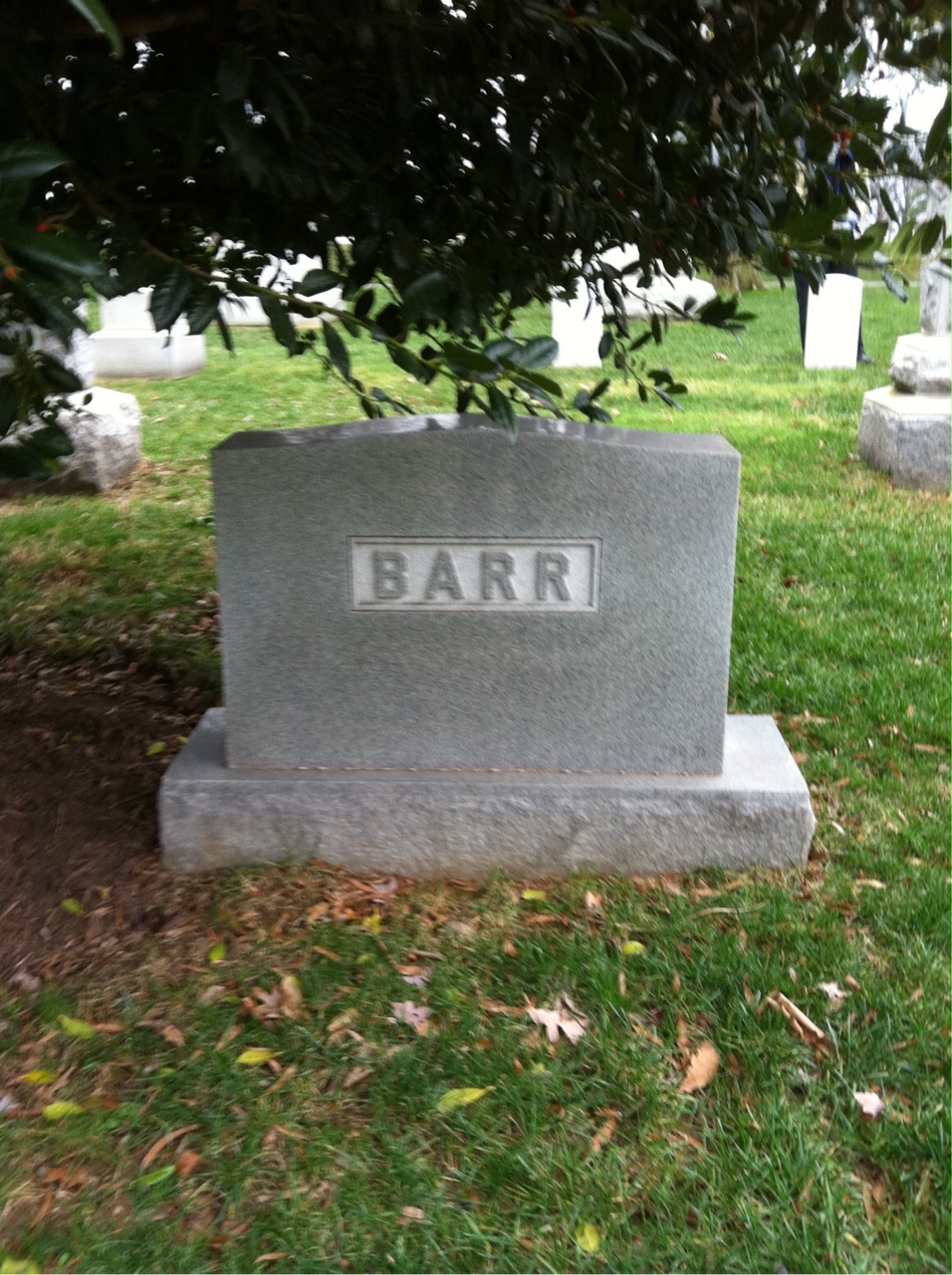 Back of headstone — Louise Barr