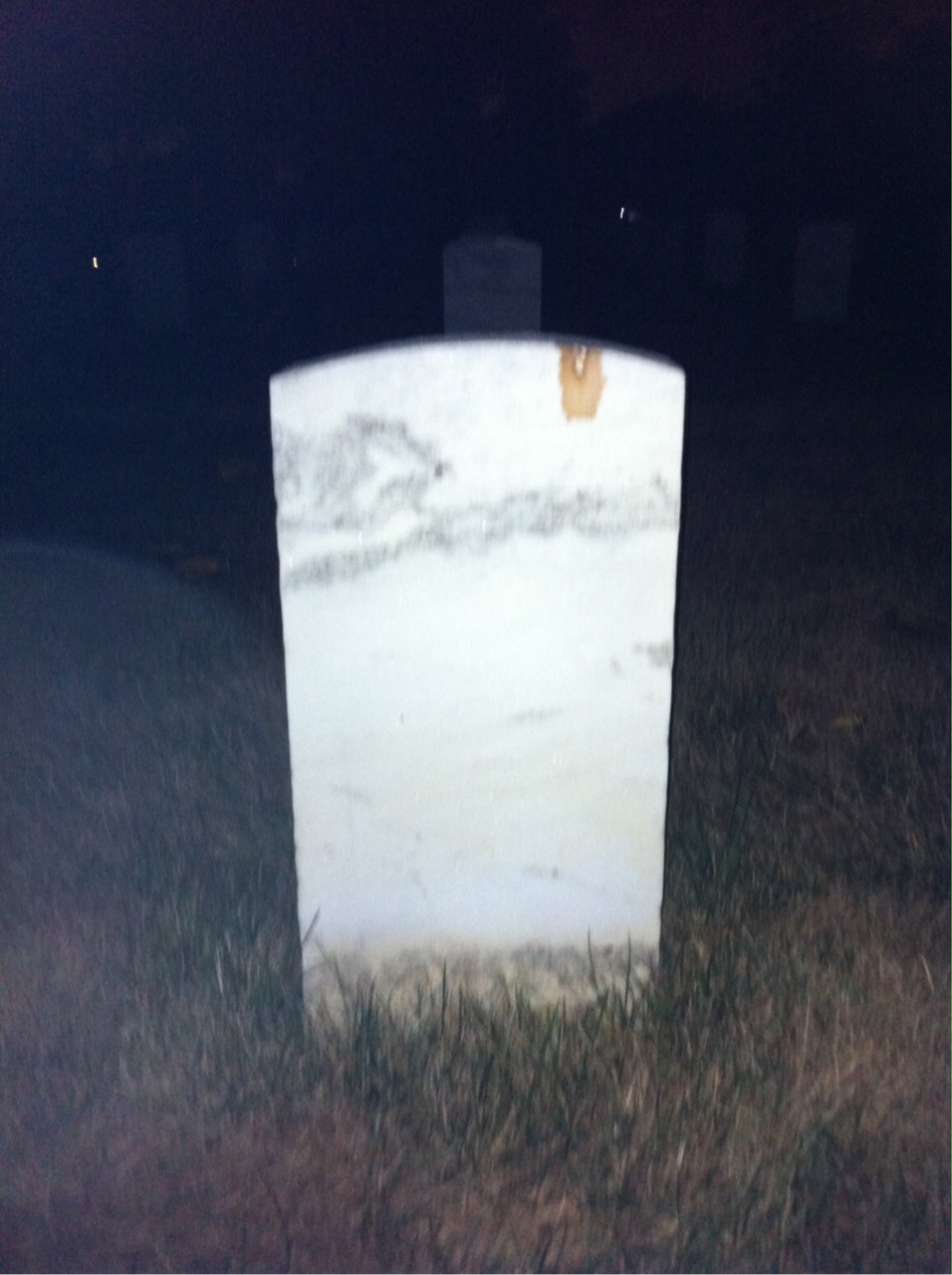 Back of headstone — John Minnie