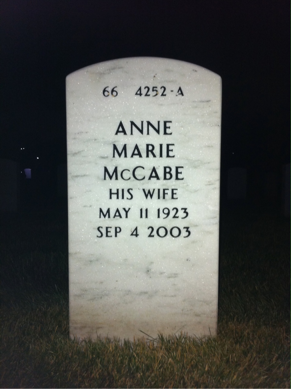Back of headstone — William Murphy