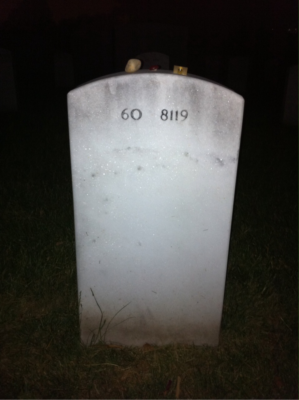 Back of headstone — Lester Kinney