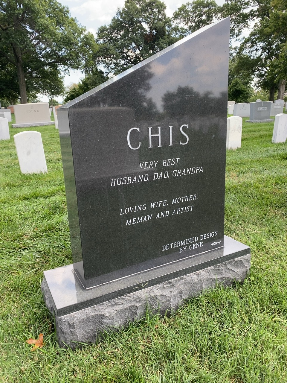 Back of headstone — Alexander R Chis