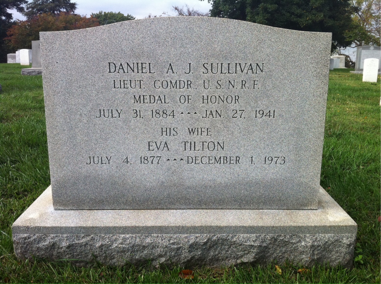 Headstone shared by 2 interments, including Daniel A. J. Sullivan
