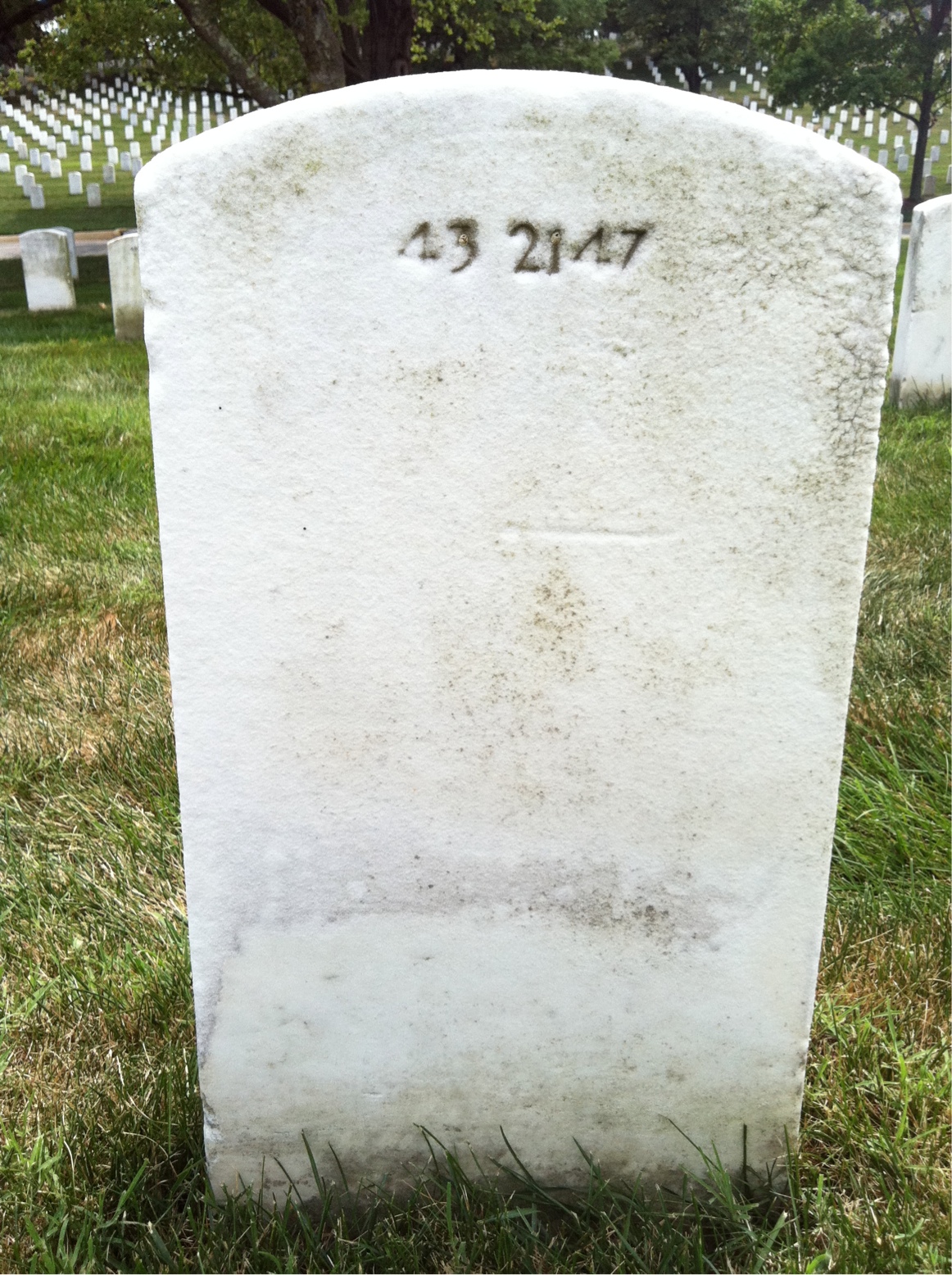 Back of headstone — Alan Leroy Robe