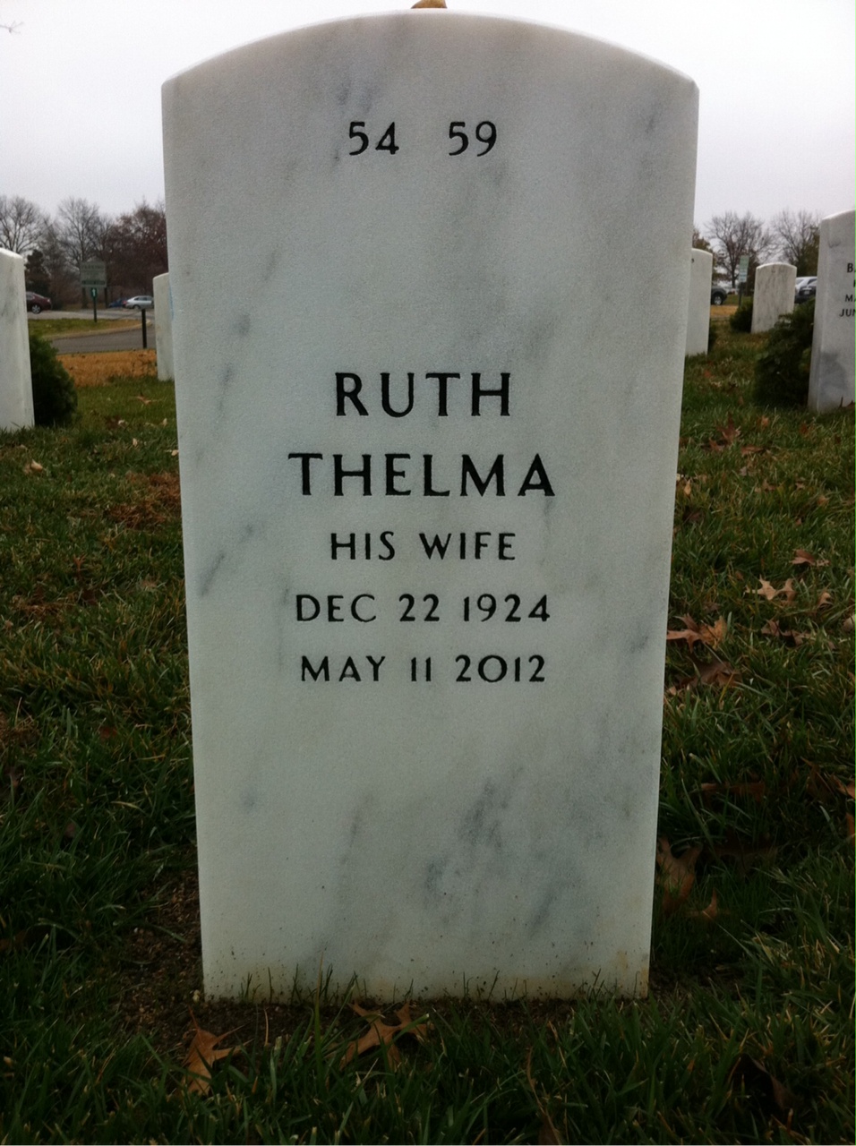 Back of headstone — Harry Mills