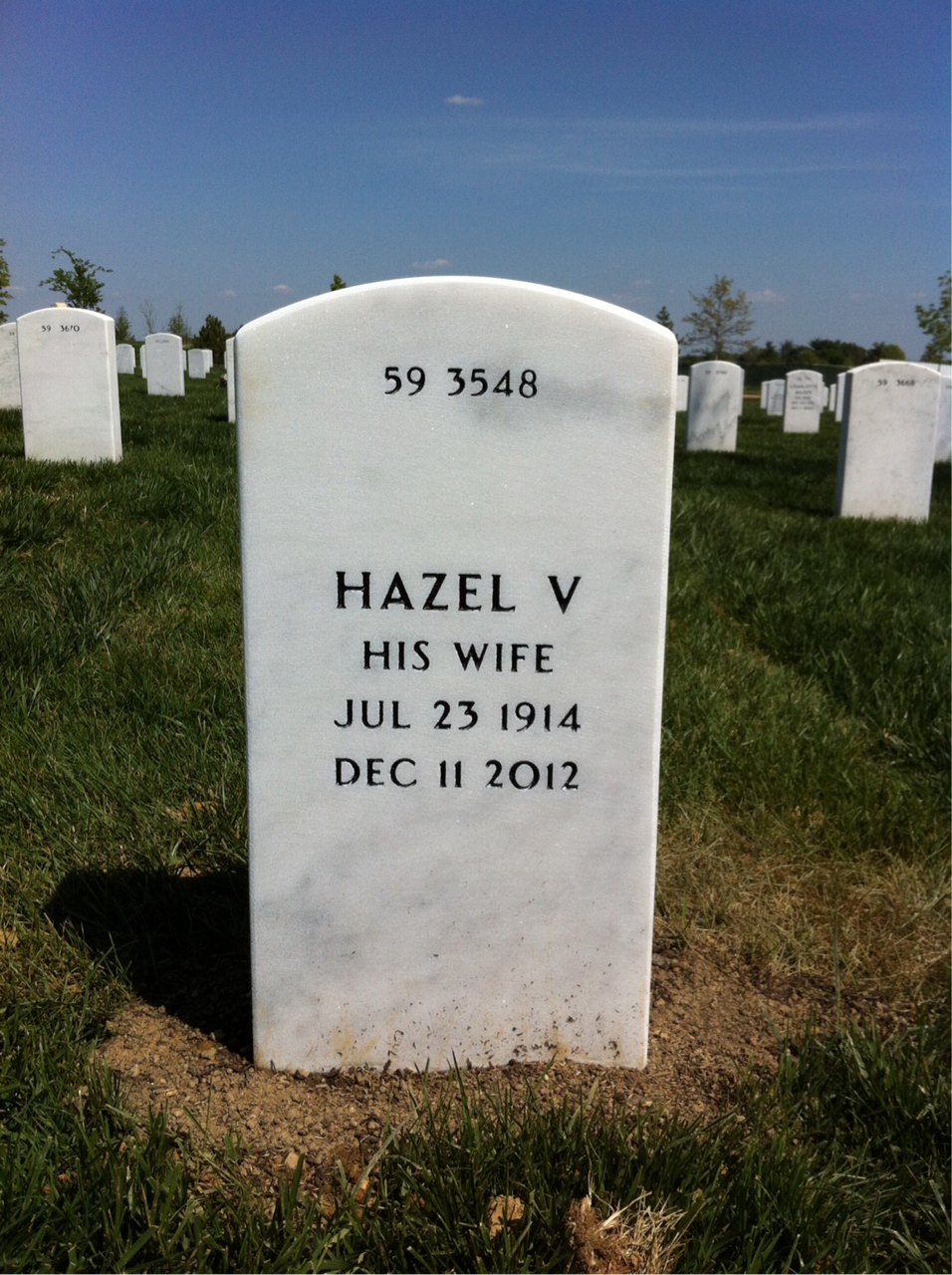 Back of headstone — John Ewbank