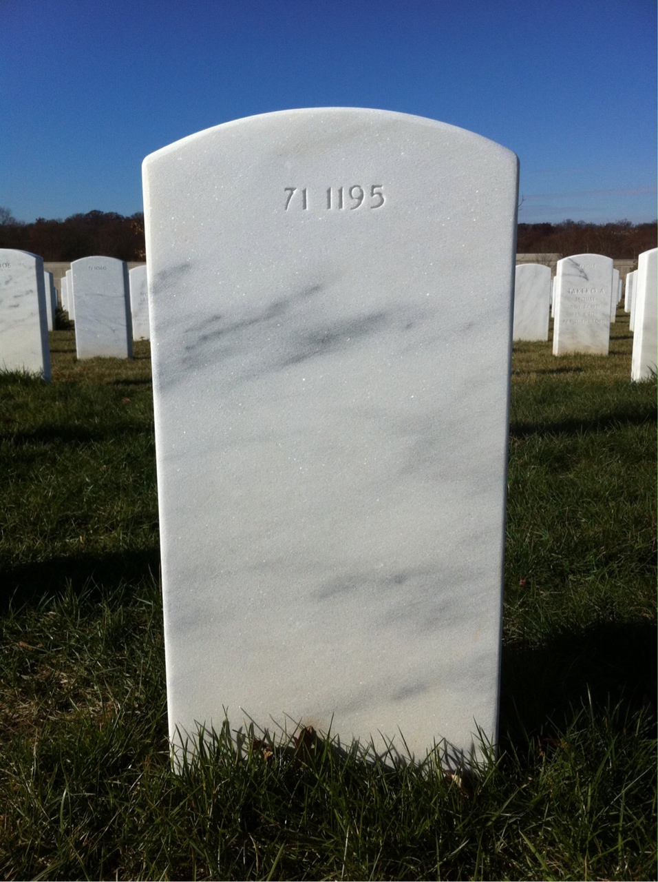 Back of headstone — Harold Baker