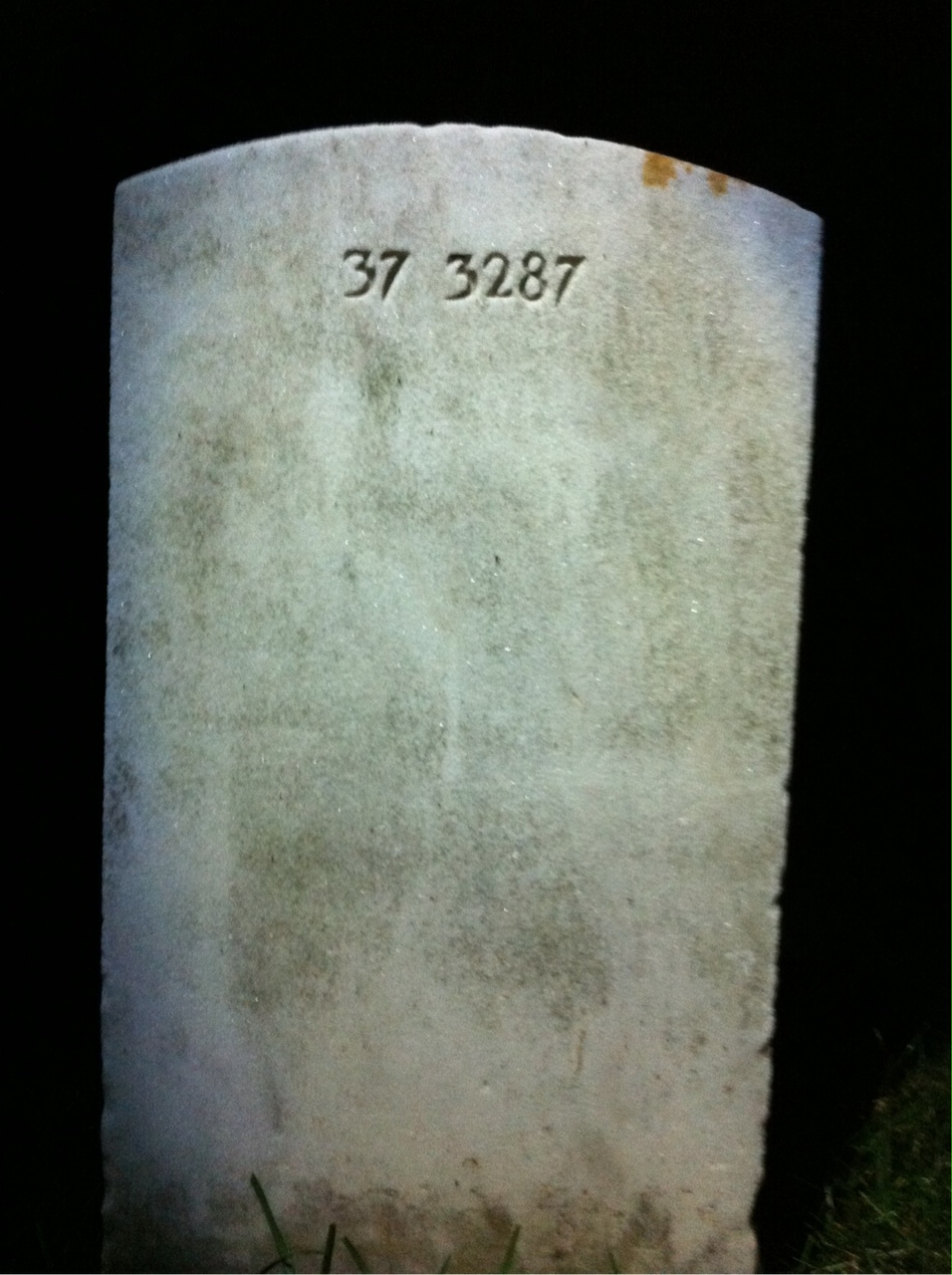 Back of headstone — William H Wright