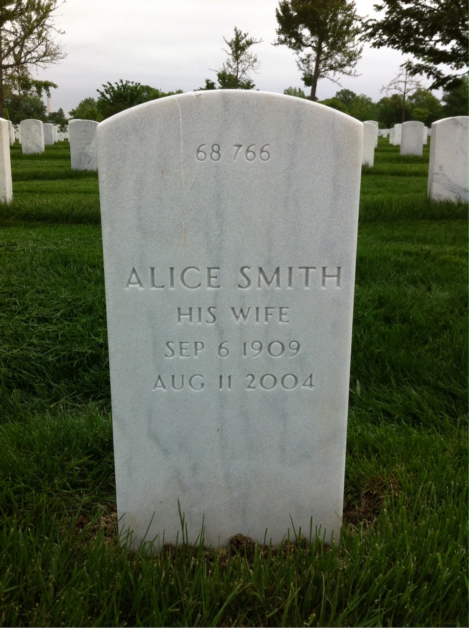 Back of headstone — George Carleton