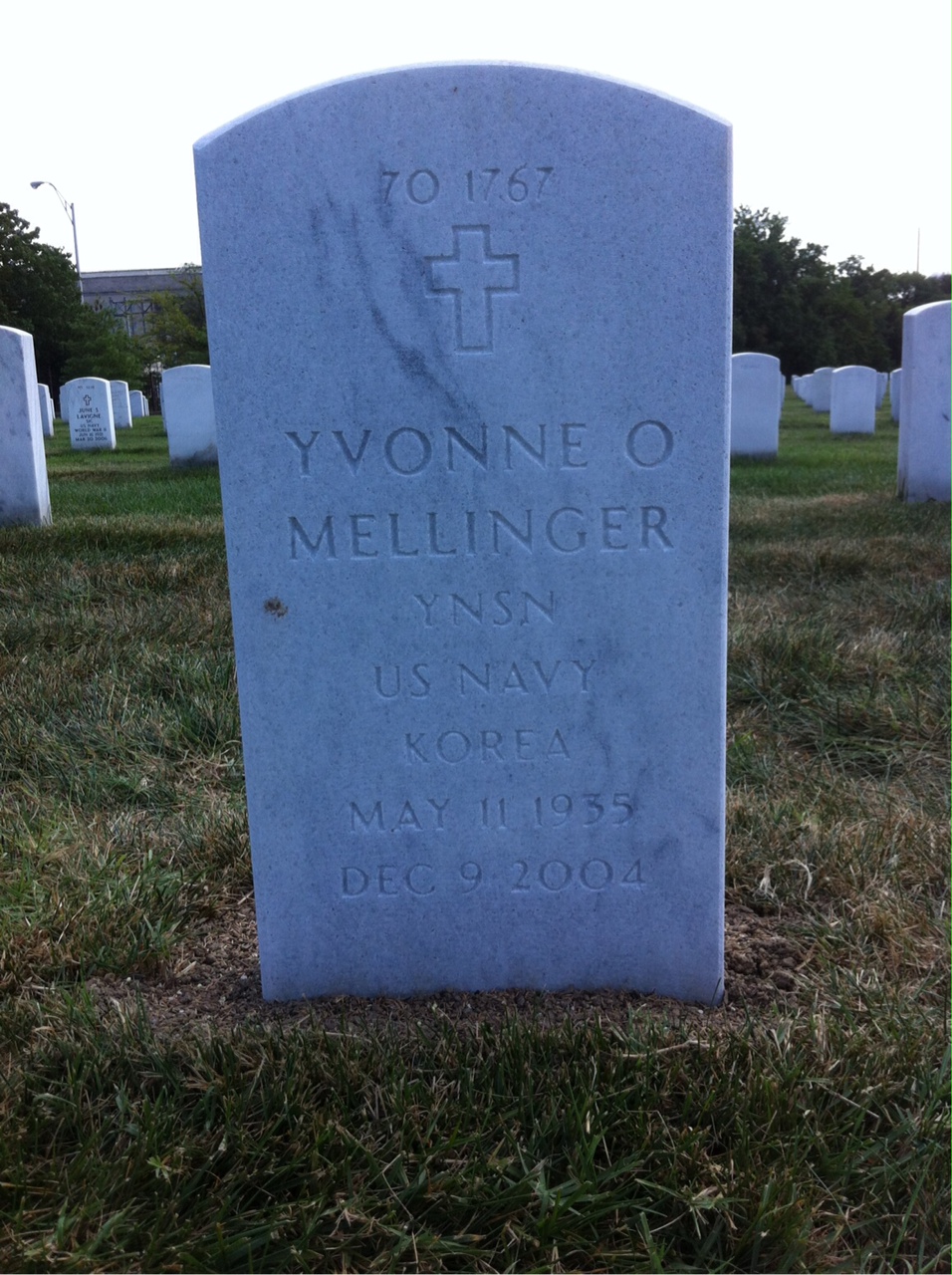 Back of headstone — Paul Mellinger