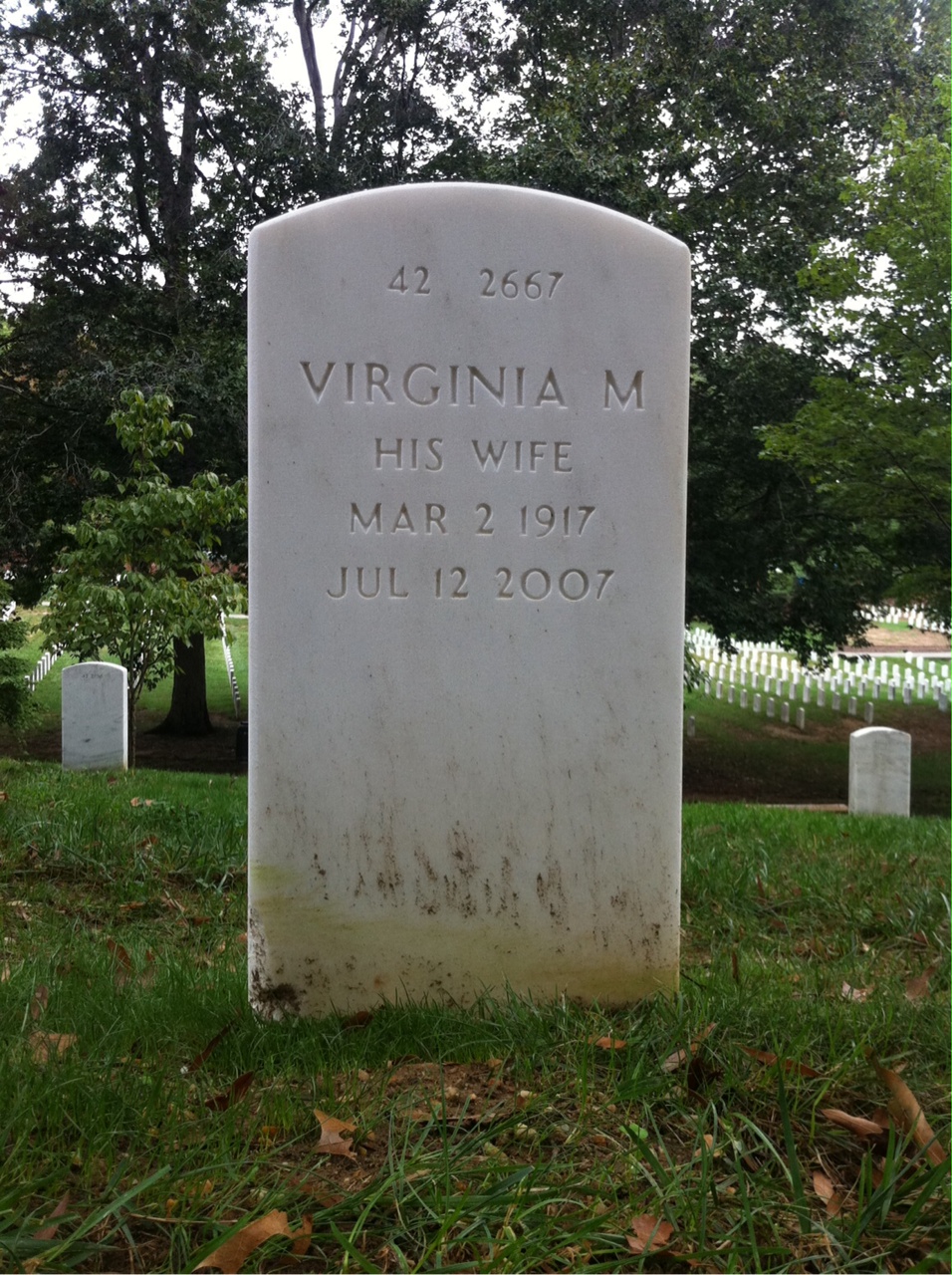 Back of headstone — James Dunford