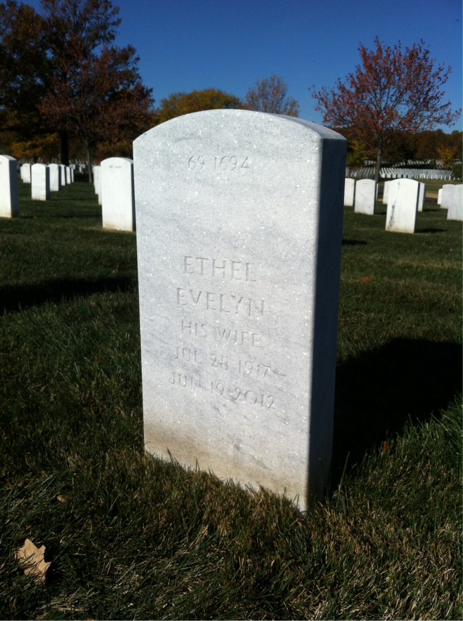 Back of headstone — William Mihans