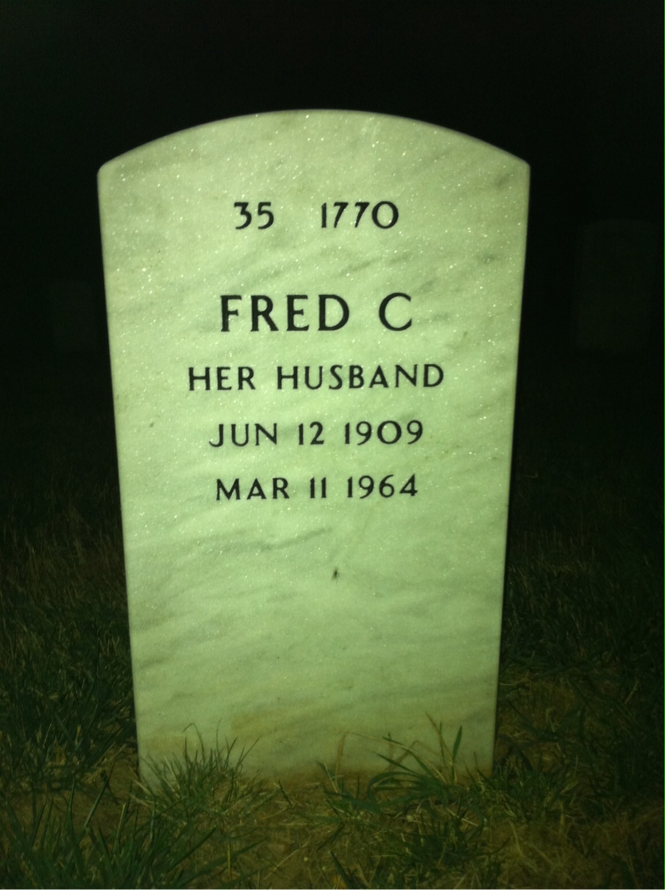 Back of headstone — Annie Green