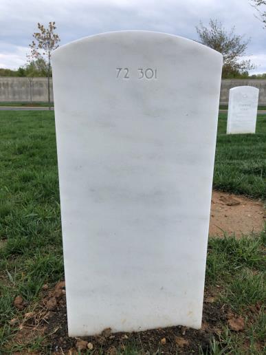Back of headstone — David Bentz