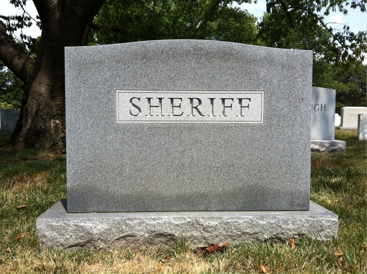 Back of headstone — H W Sheriff