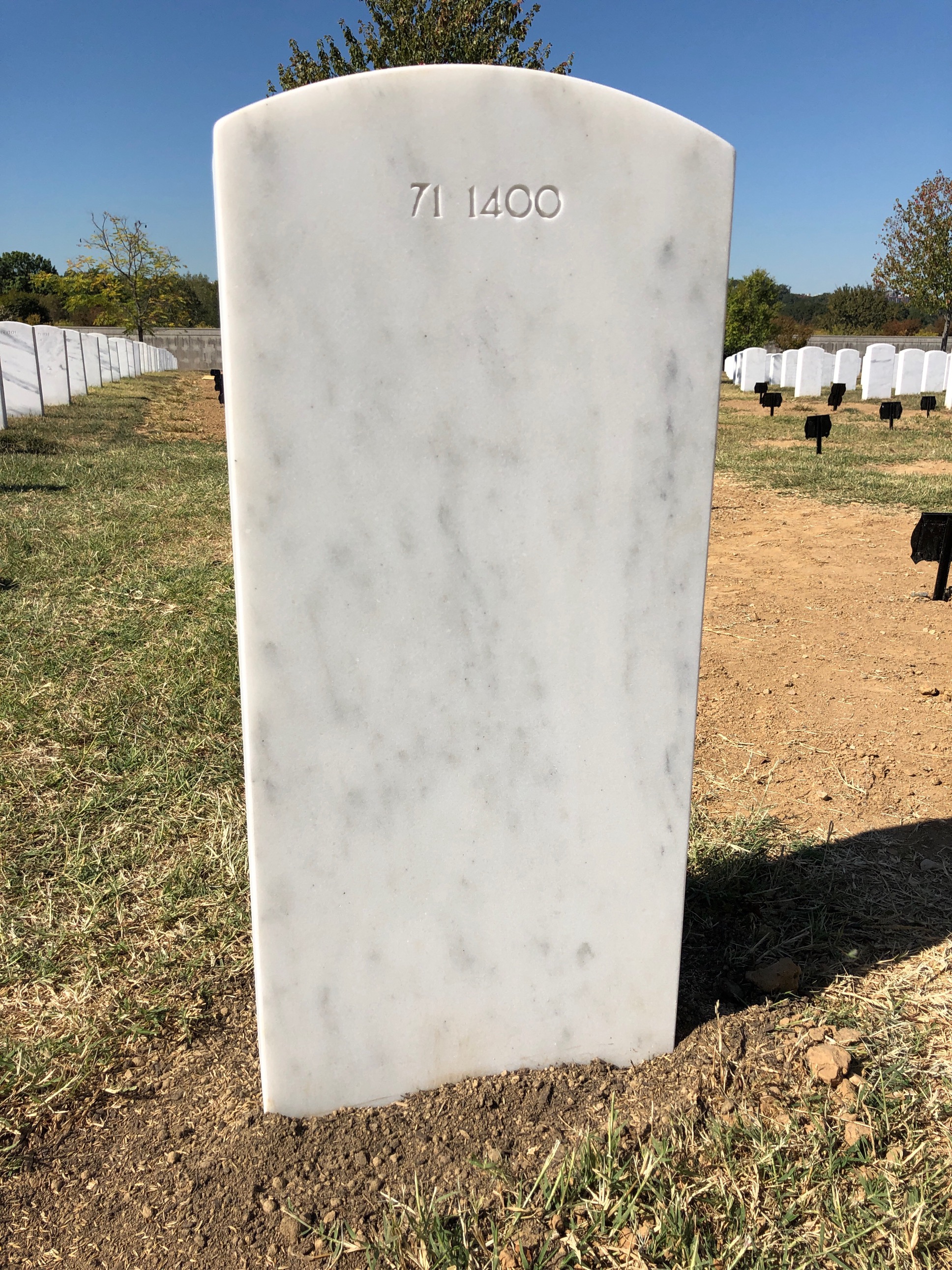 Back of headstone — Thomas Baker