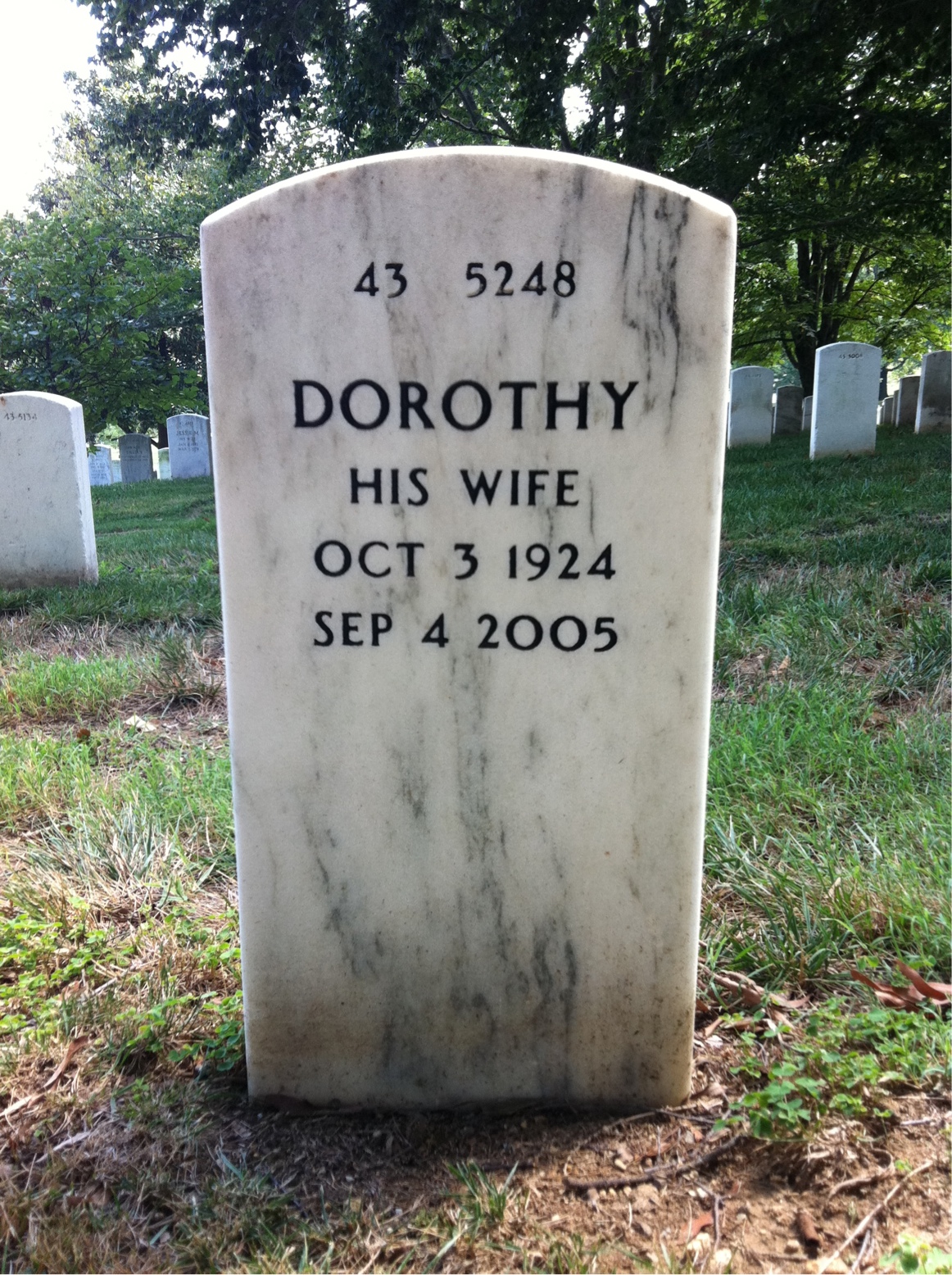 Back of headstone — Vernon Bond