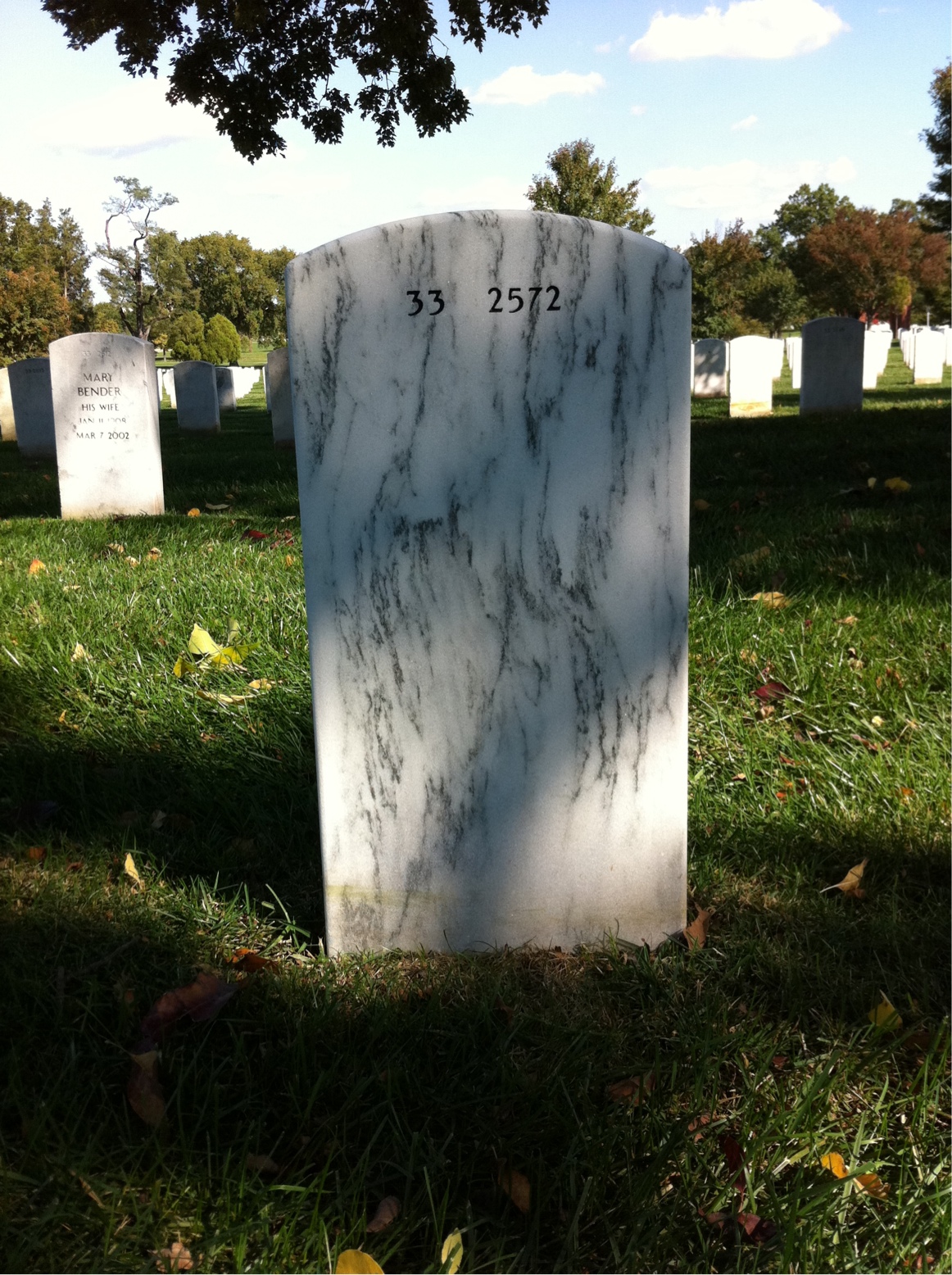 Back of headstone — Howard Welling