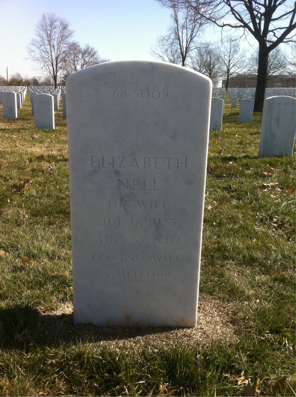 Back of headstone — Helmuth Hoerner