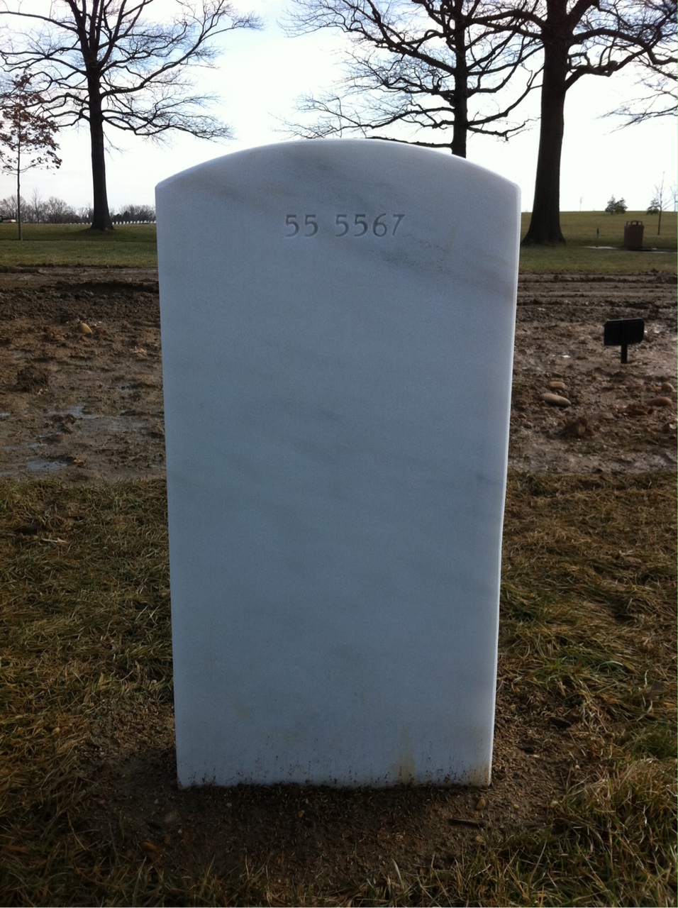 Back of headstone — William Anthony Lacy