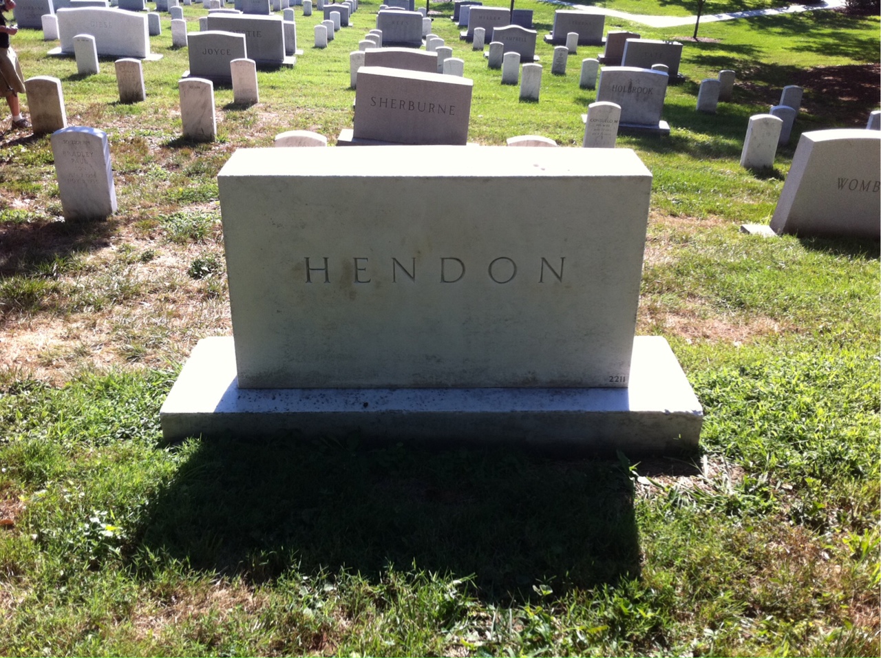Back of headstone — Robert Randall Hendon