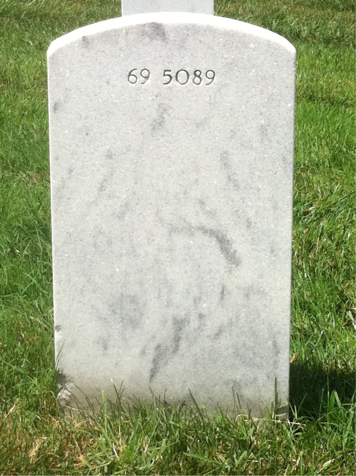 Back of headstone — Edward Adams