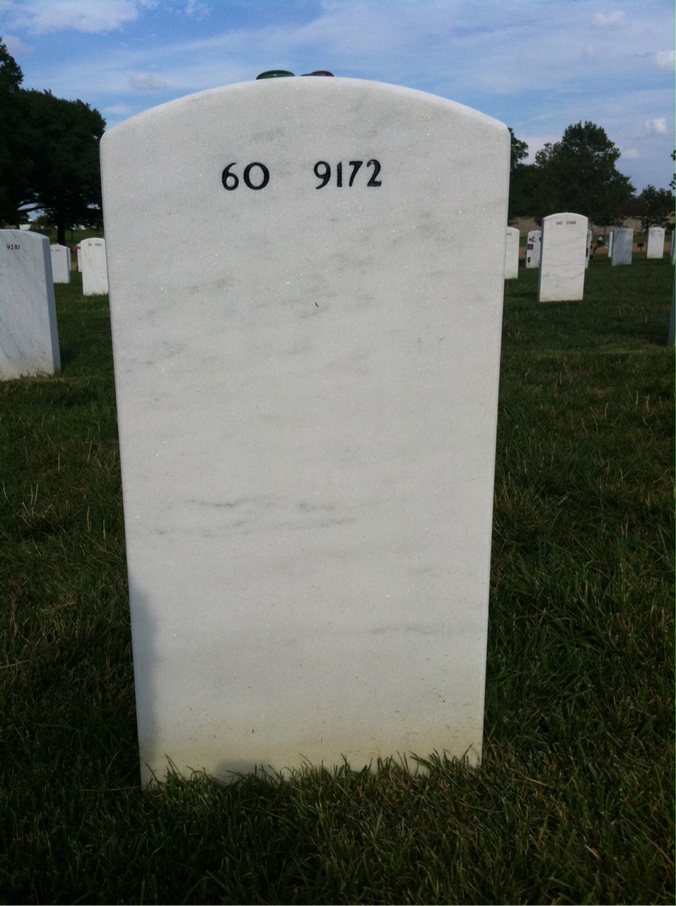 Back of headstone — Justin Daniel Rivers