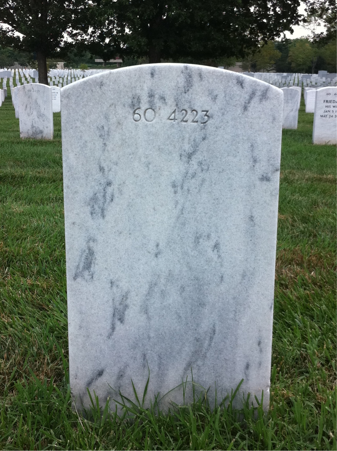 Back of headstone — Hobert Money