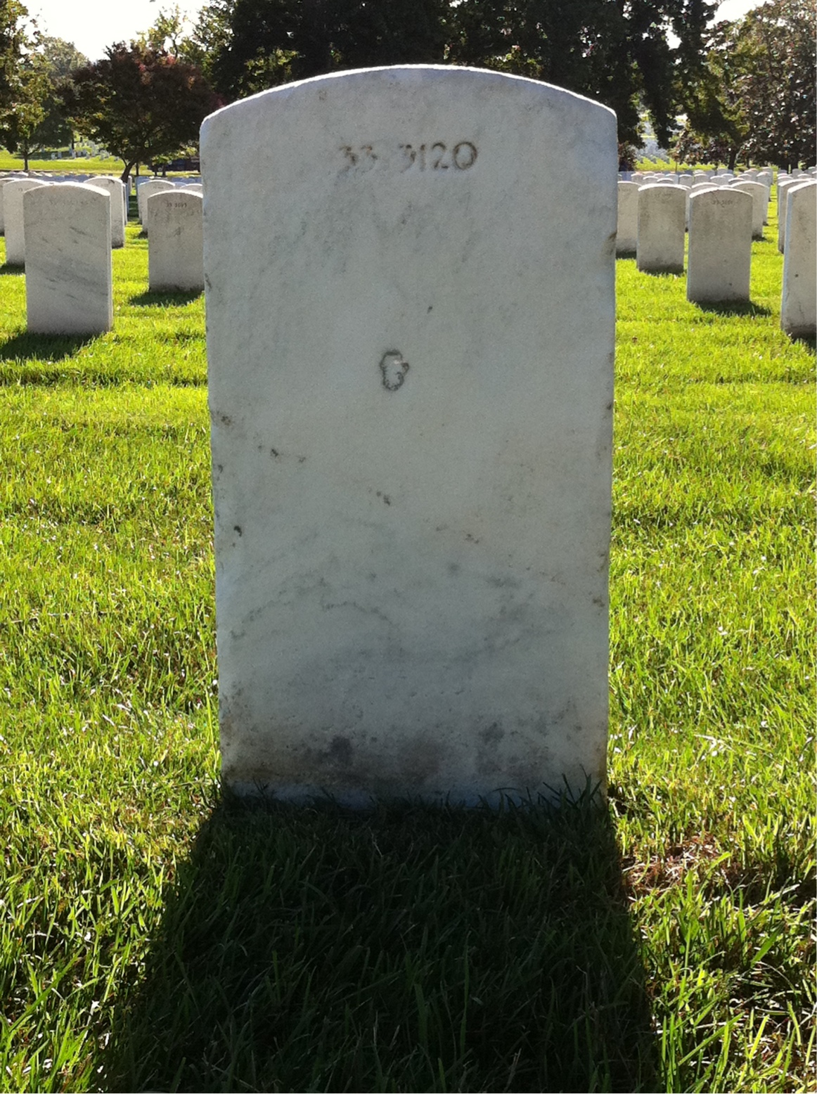 Back of headstone — Thomas T Stayton