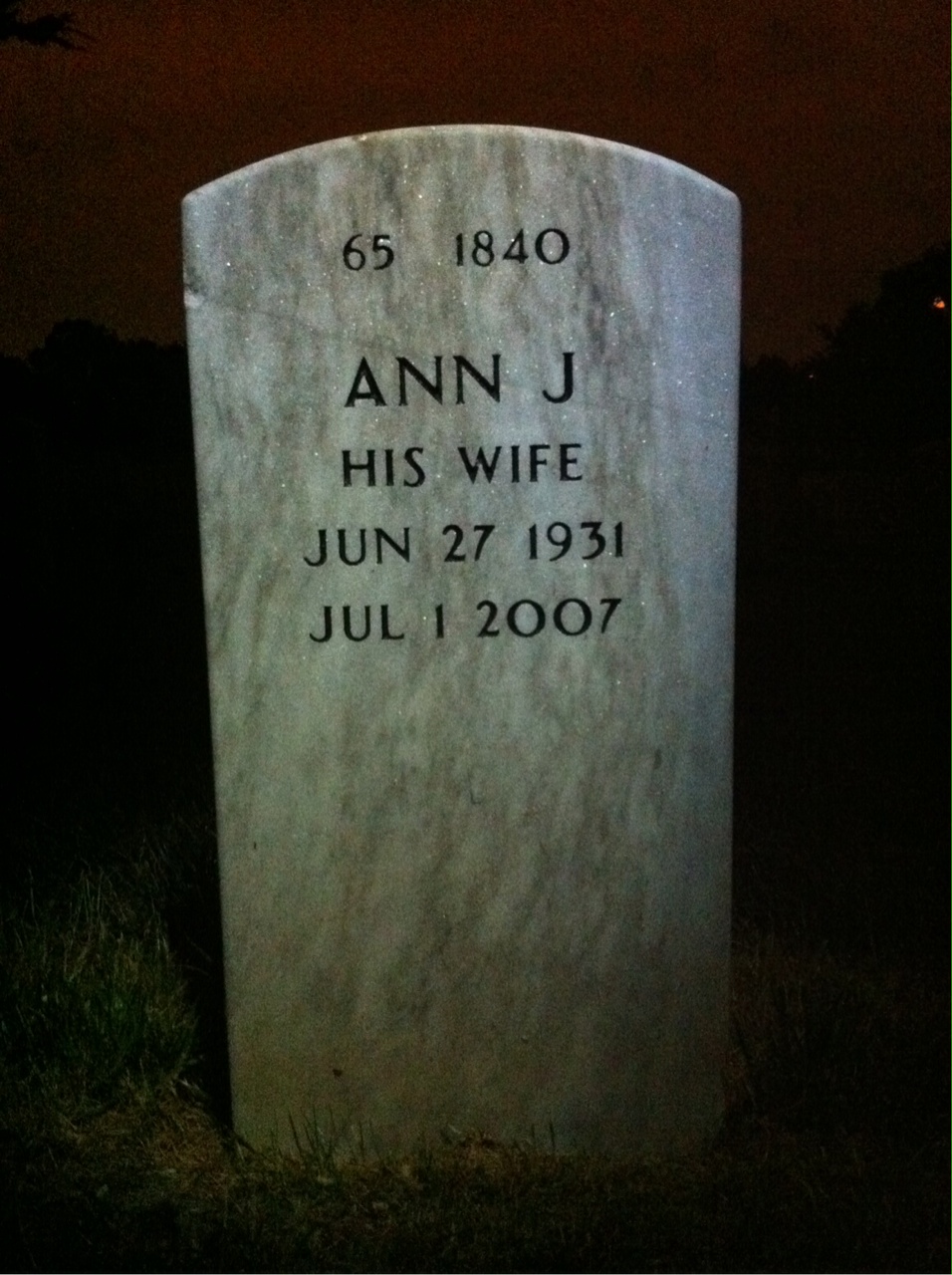 Back of headstone — Earl Lambert