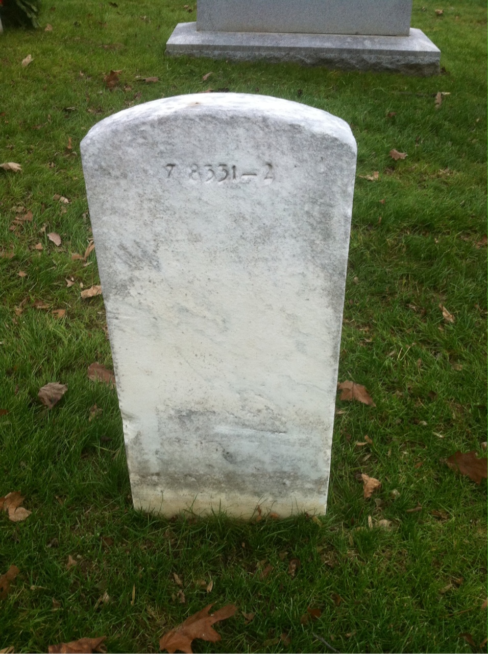 Back of headstone — Francis Furey