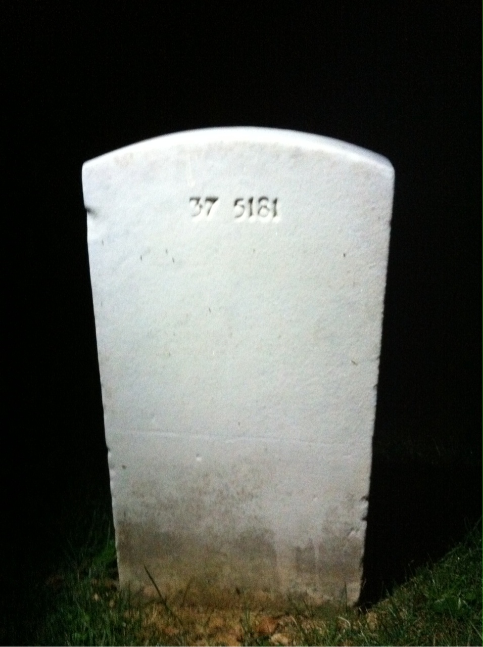 Back of headstone — Yates K Rollins