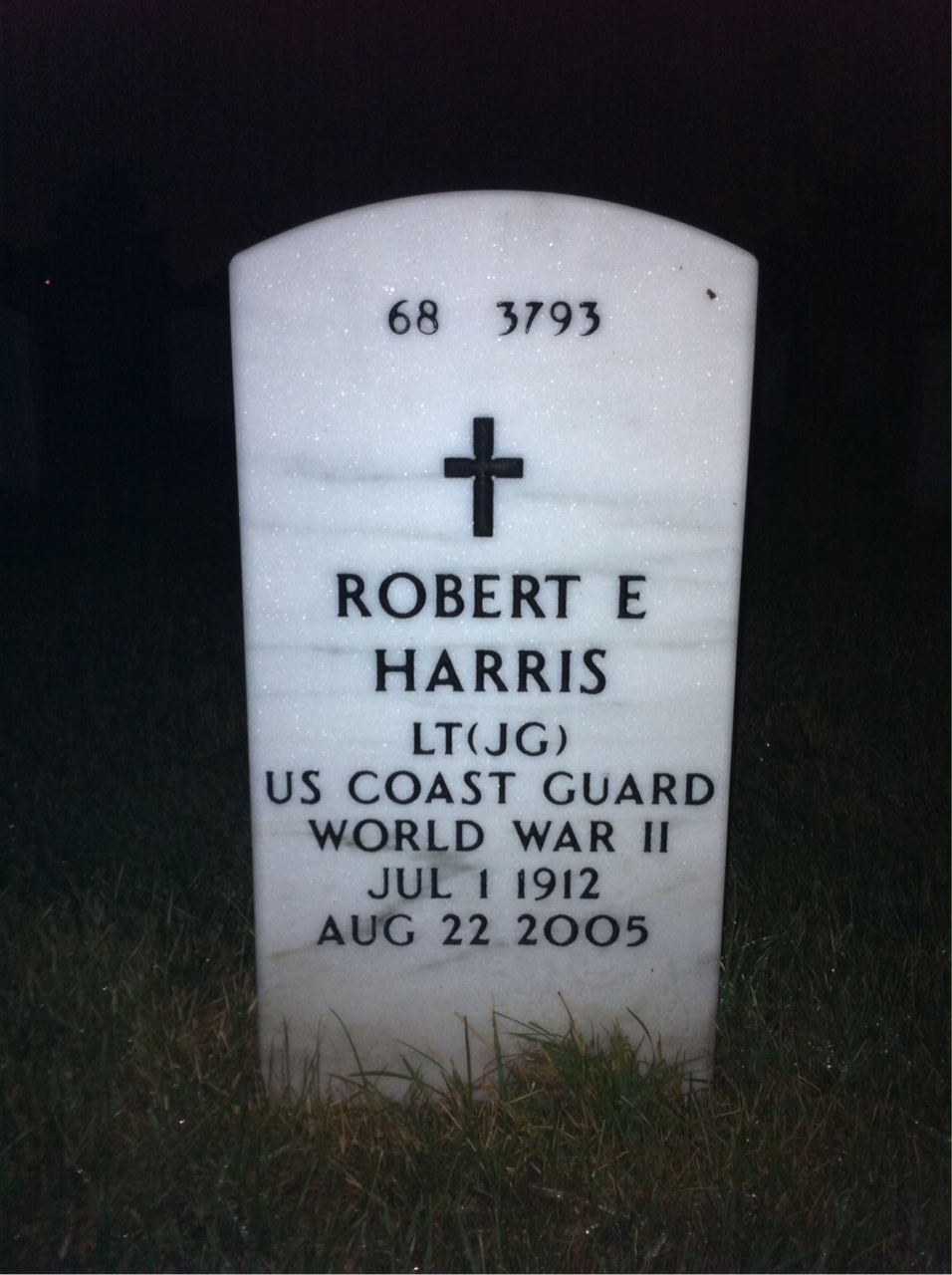 Back of headstone — Robert Harris